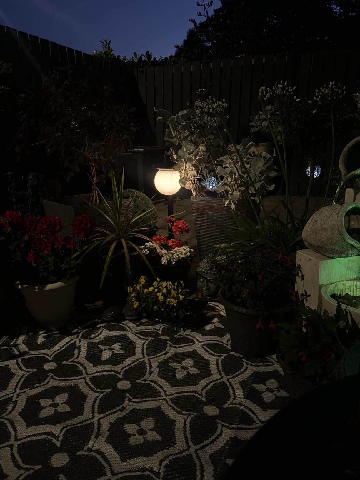 Outdoor Flower Pots Solar Lamp Post Light with Crackle Glass Shade | Matte Black, Solar Powered, 2-in-1 Design, 3000K Integrated LED, Waterproof Outdoor Solar Lights for Porch Garden customer photo 2