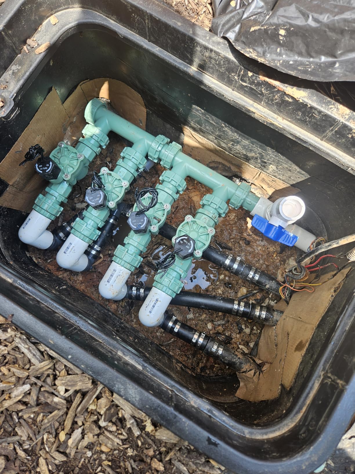 Orbit 57257 4-Valve Preassembled Sprinkler Manifold - Easy Install, Smart Controller Compatible, Works with PVC & Poly Pipe, Includes 4 in-Line Valves customer photo 1