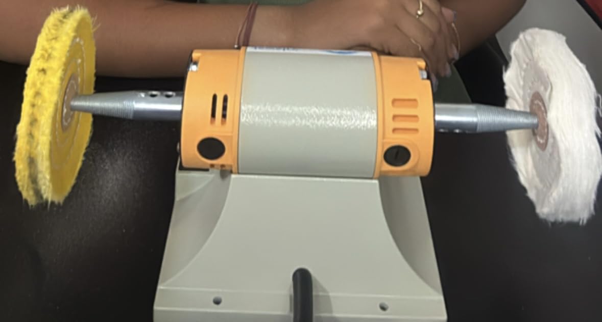 Jewelry Polisher Versatile Polishers & Buffers for Bench Grinder - Ideal for Jewelry Polishing and Finishing Jobs, With 6 Cloth Wheels, 2 Abrasive Fiber Wheels, Safety Glass, 3 Polish Compound customer photo 2
