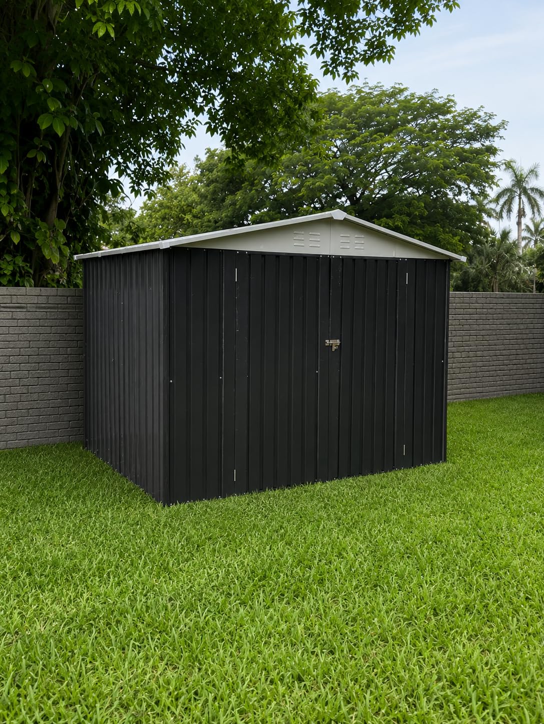 Polar Aurora 8x12 FT Outdoor Metal Garden Storage Shed with Updated Frame Structure customer photo 1