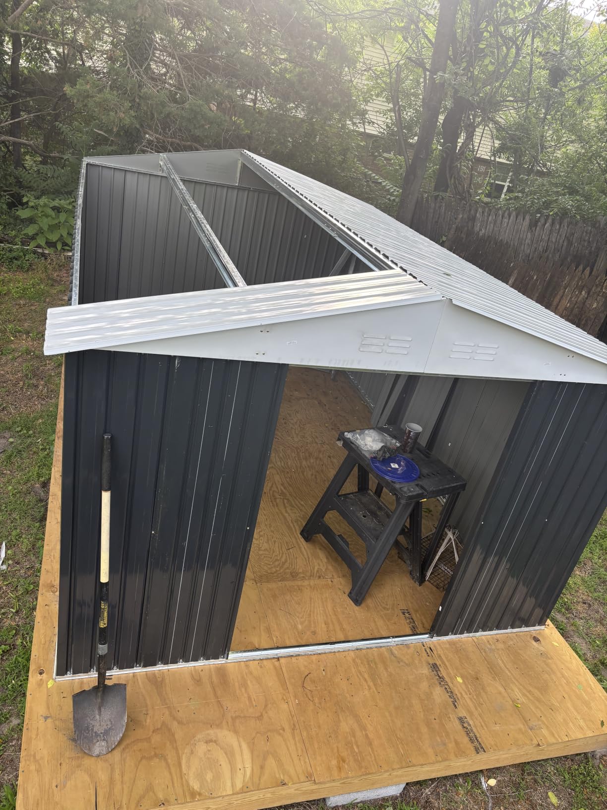 Polar Aurora 8x12 FT Outdoor Metal Garden Storage Shed with Updated Frame Structure customer photo 2