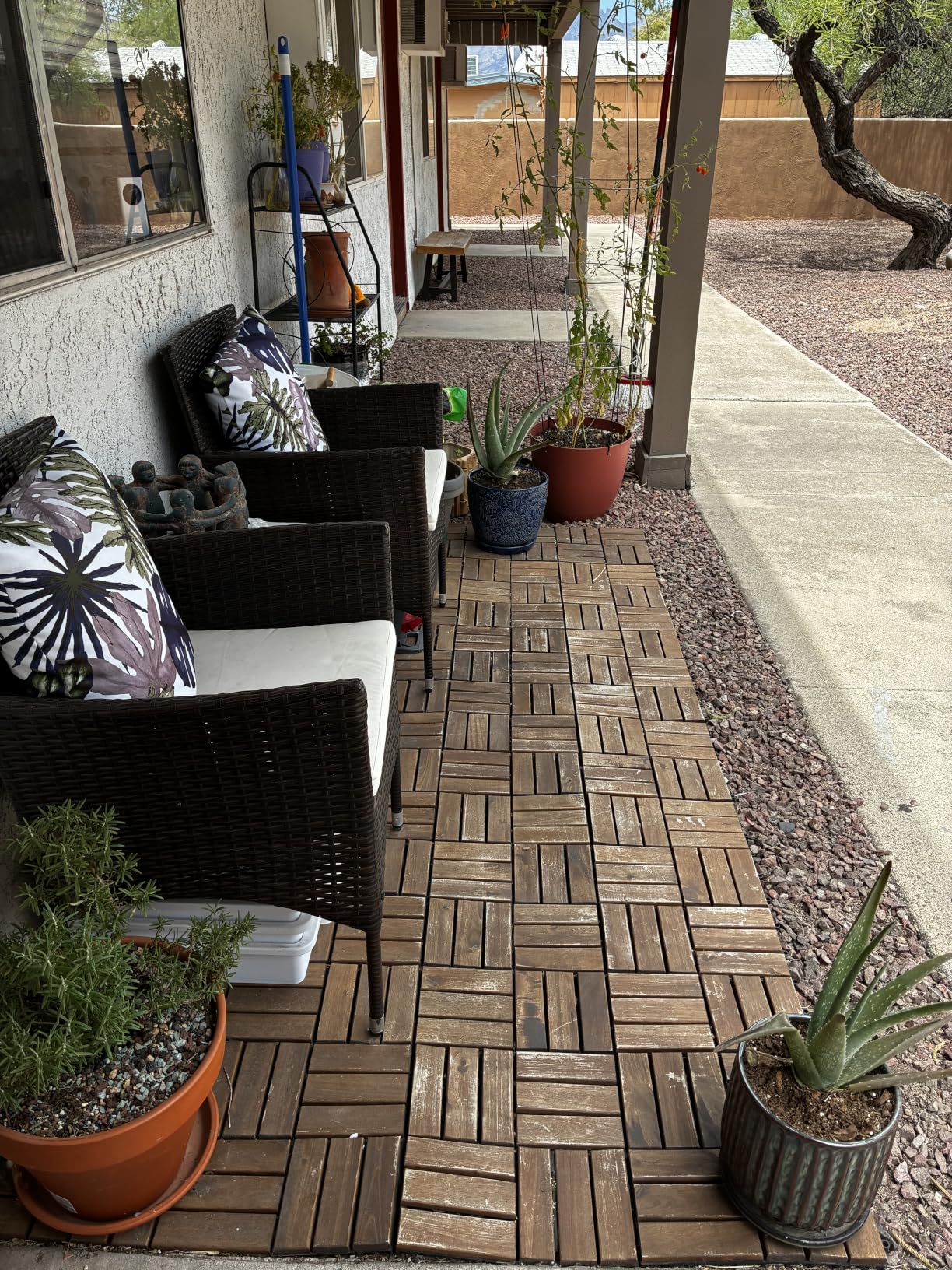 Acacia Wood Interlocking Deck Tiles (12