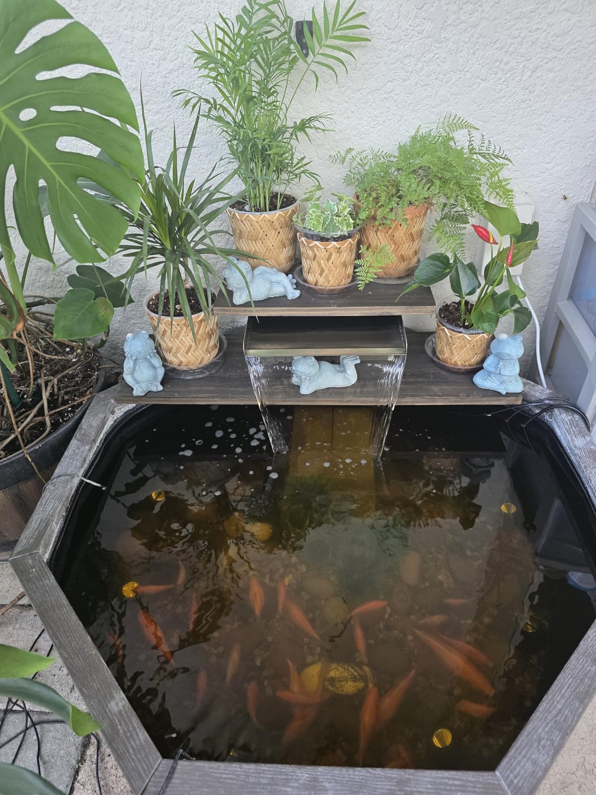 Pond Waterfall Spillway with Filter and Pump Kit - 304 Stainless Steel Ponds Waterfall Box, 800 GPH Pump, 9.8FT Oxford Hose, Garden Water Features customer photo 1