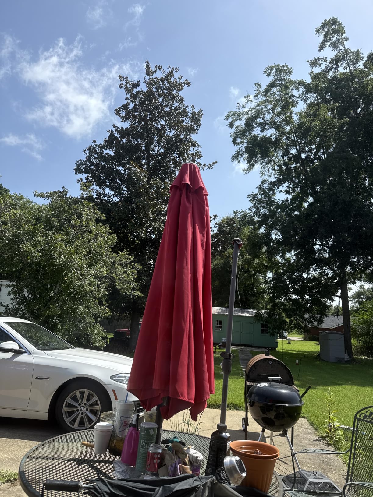 OLIXIS 9ft Patio Table Umbrella, Outdoor Patio Umbrella with Tilt for Pool | 9 Feet Patio Umbrella with Crank Button 8 Sturdy Ribs, Waterproof Sun Shade Umbrella for Market Beach Terrace Restaurant customer photo 1