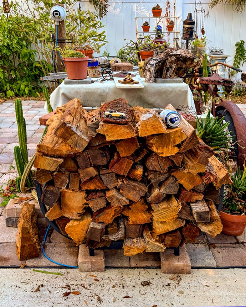 facka 30 Inch Firewood Rack Outdoor Metal Wood Rack | Iron Fire Log Stacker Holder for Fireplace, Patio, Porch, Yard, Garden, Indoor Outdoor Wood Storage customer photo 1