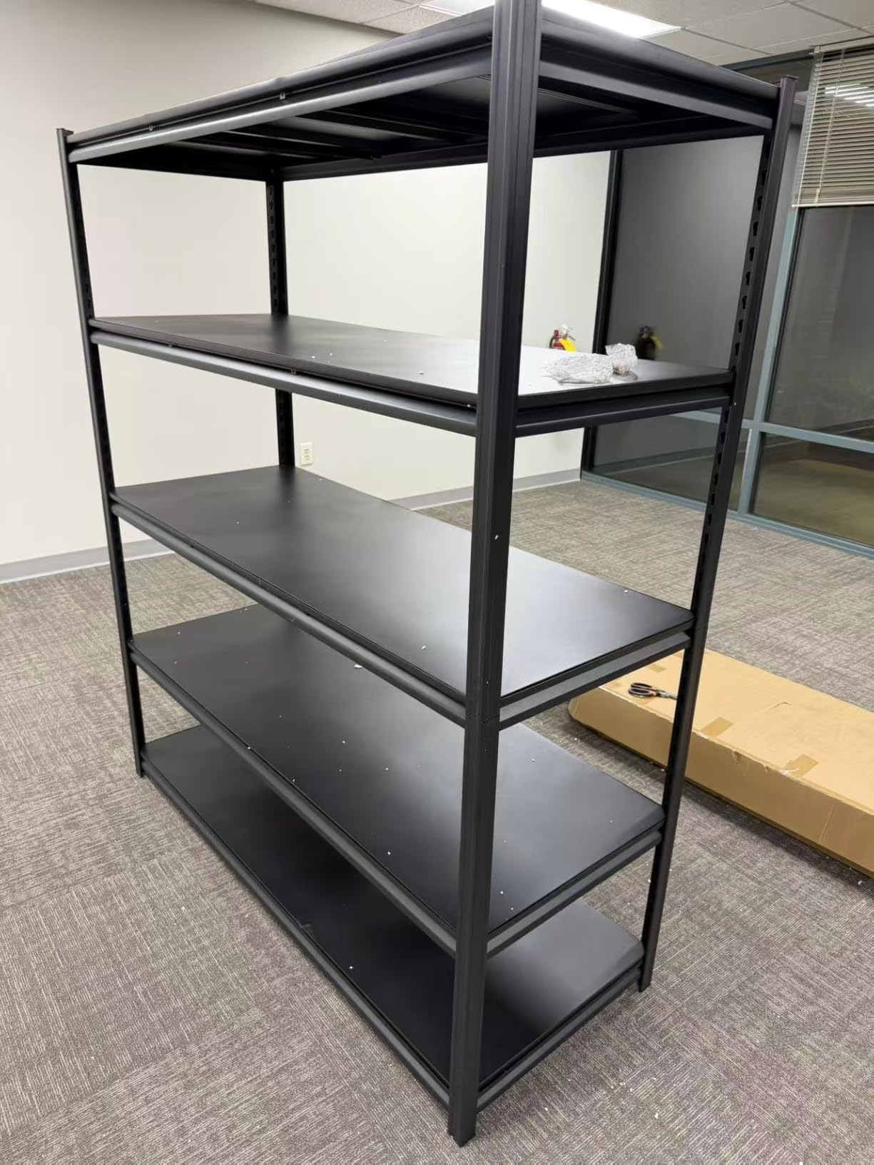 5-Tier Heavy Duty Garage Shelving, 5,000 lbs Capacity Adjustable Metal Storage Shelving Unit for Garage, Basement, Warehouse & Workshop, 62