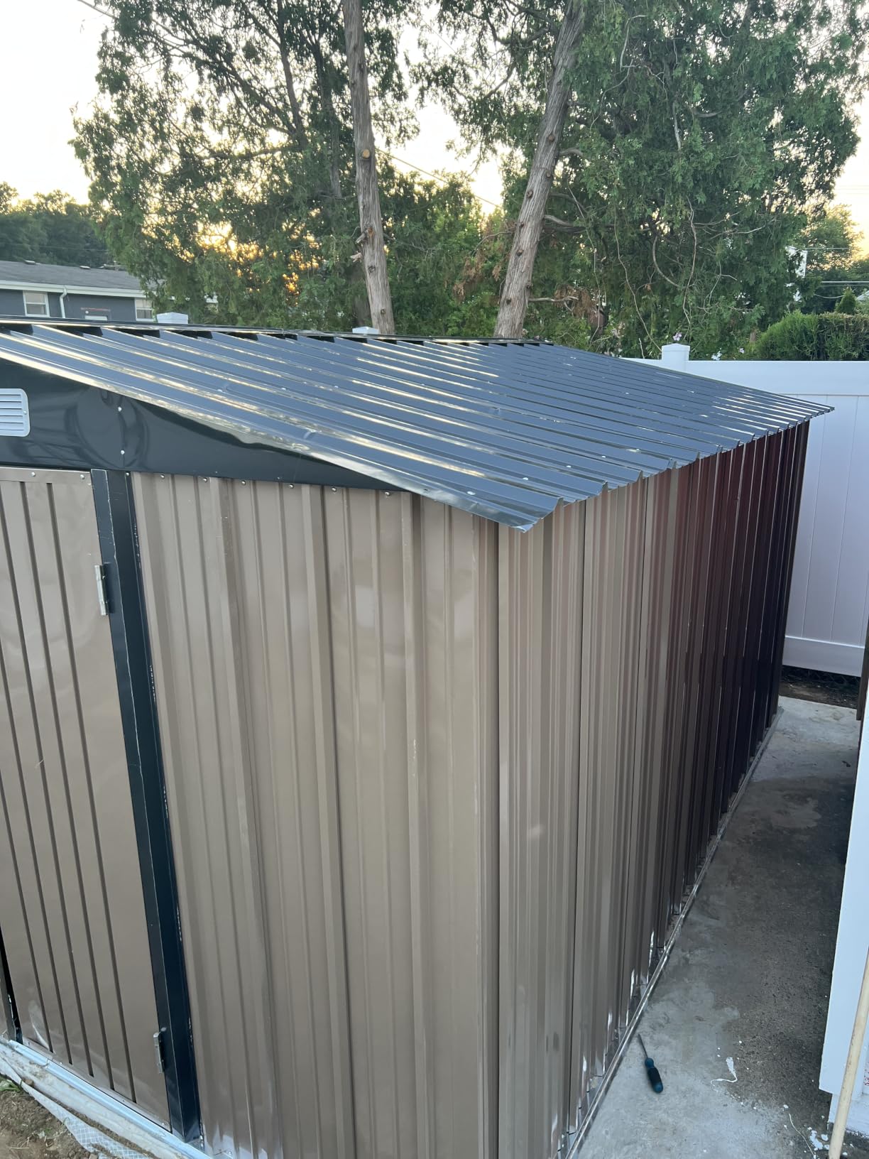 Aoxun 10 x 12FT Outdoor Storage Shed with Double Hinged Large Door, Brown | Utility Garden Shed with Lockable Door & Sloped Roof Metal Sheds Outdoor Storage for Garden, Backyard, Patio and Backyard customer photo 1