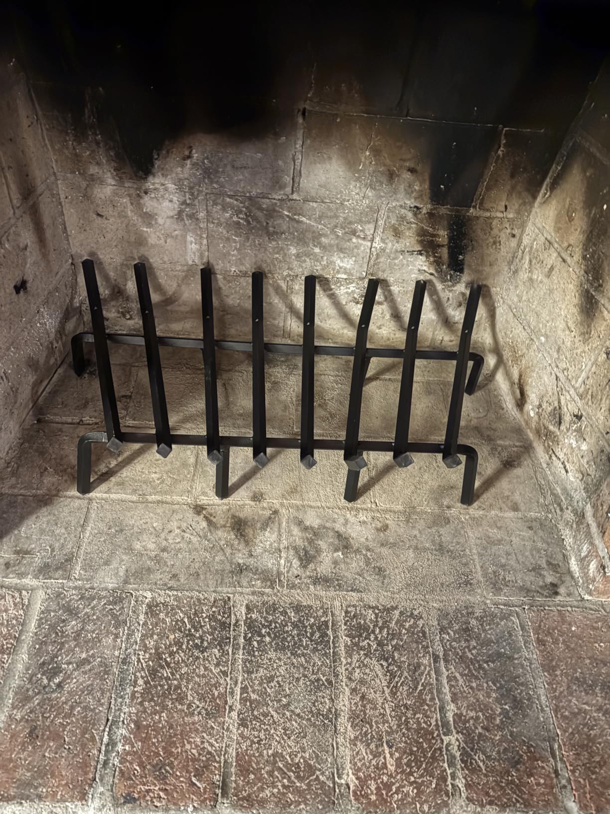 Jusgym Fireplace Grate 17 Inch with 6 Support Legs | No Sagging, No Assembly Needed, Longer Burn Time, Solid Steel Fireplace Log Holder, Heavy Duty Fireplace Log Grate customer photo 1