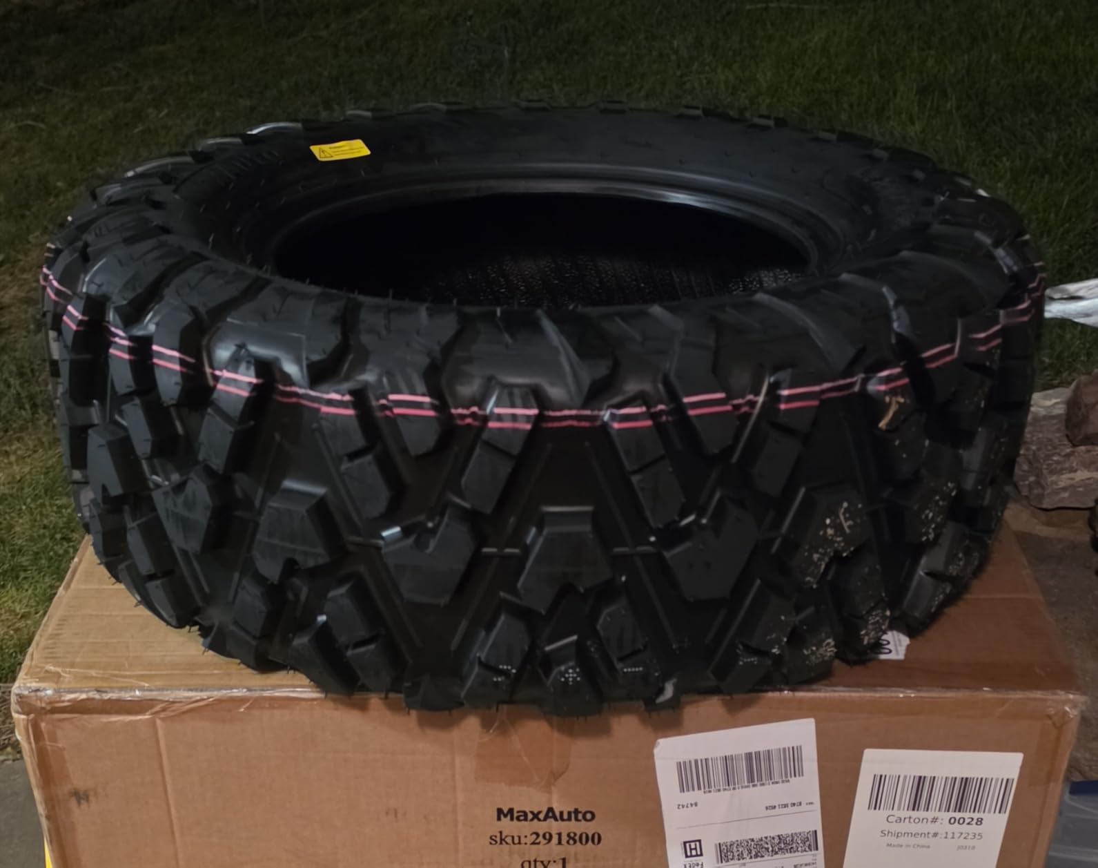 MaxAuto Set of 4 AT25x8-12 & AT25x10-12 ATV UTV Mud Sand Tires, 25x8x12 Front & 25x10x12 Rear All-Terrain Off-Road Tires, 6 PR, Tubeless, 4 Pack in 2 Packages customer photo 1