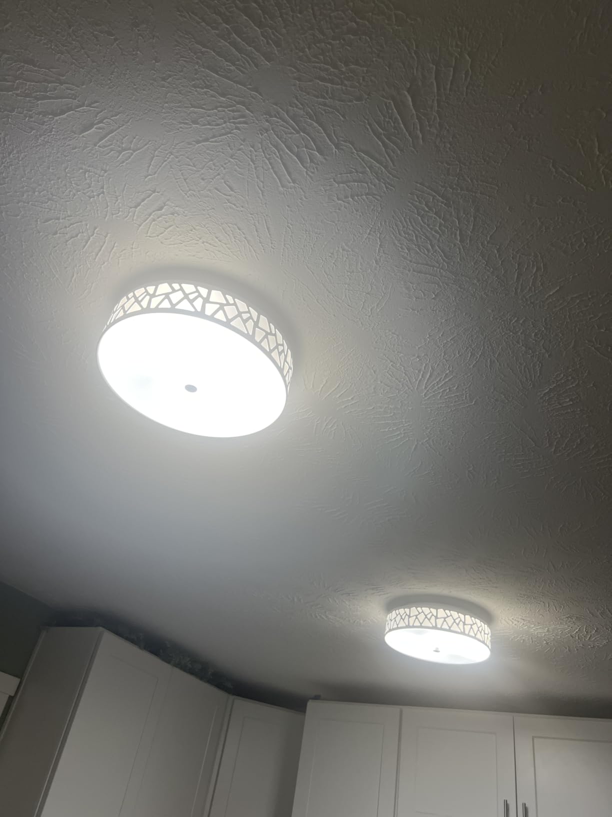 2-Light Flush Mount Ceiling Light, 12 inch Modern Ceiling Light Fixture with Brushed Nickel Metal and Frosted Glass Shade for Hallway, Kitchen, Bedroom customer photo 1