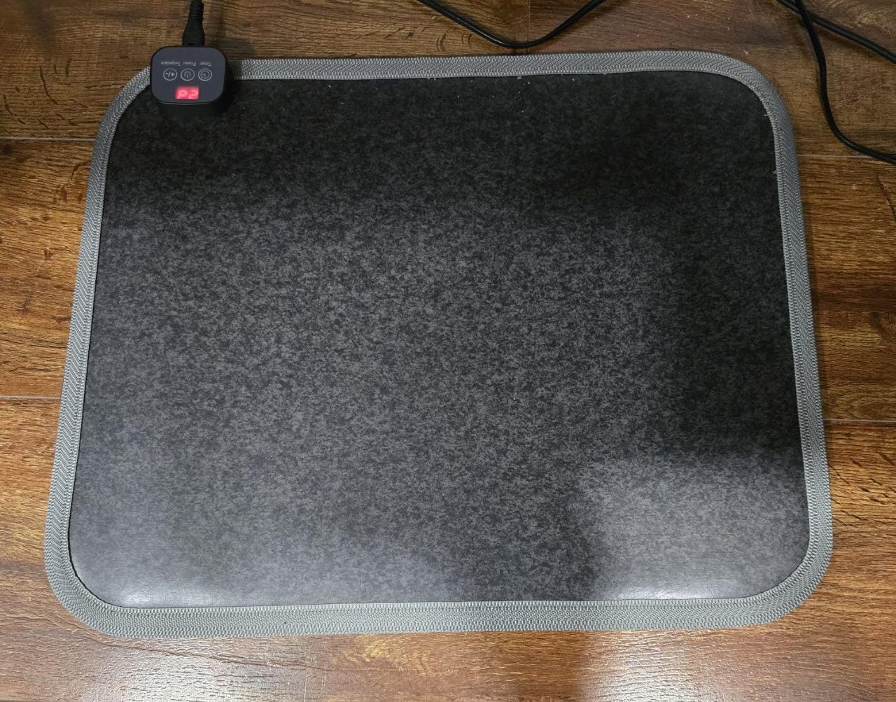 Heated Floor Mat for Foot Warmer - 110V Adjustable Temperature Under Desk Electric Heater with Timer for Office Bathroom Home, Heating Pad for Cold Feet customer photo 1