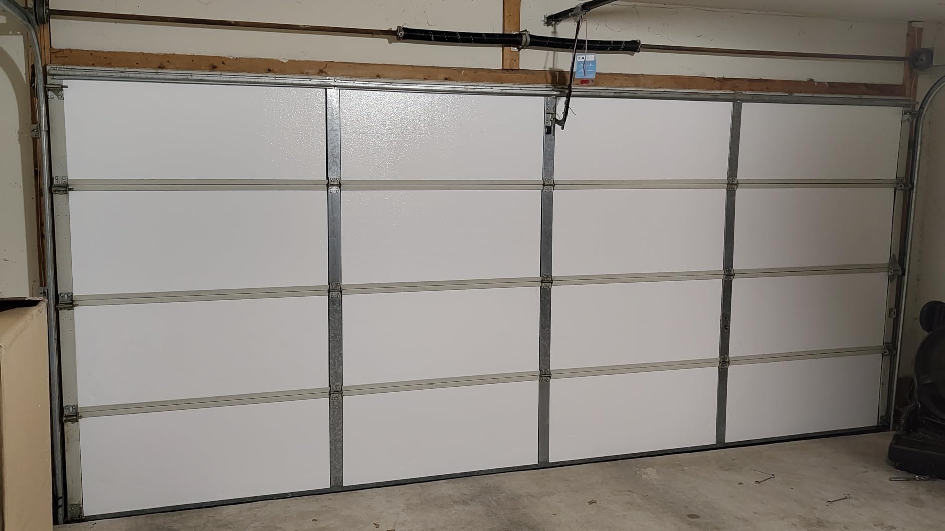 Generic Garage Door Insulation Kit, White EPS Foam Panels, 8 Pack, 1.25x20x54 Inches, R-Value 4.0, Temperature Control, Noise Reduction, DIY Installation, One Car Garage (Low Density Non-Laminated) customer photo 1