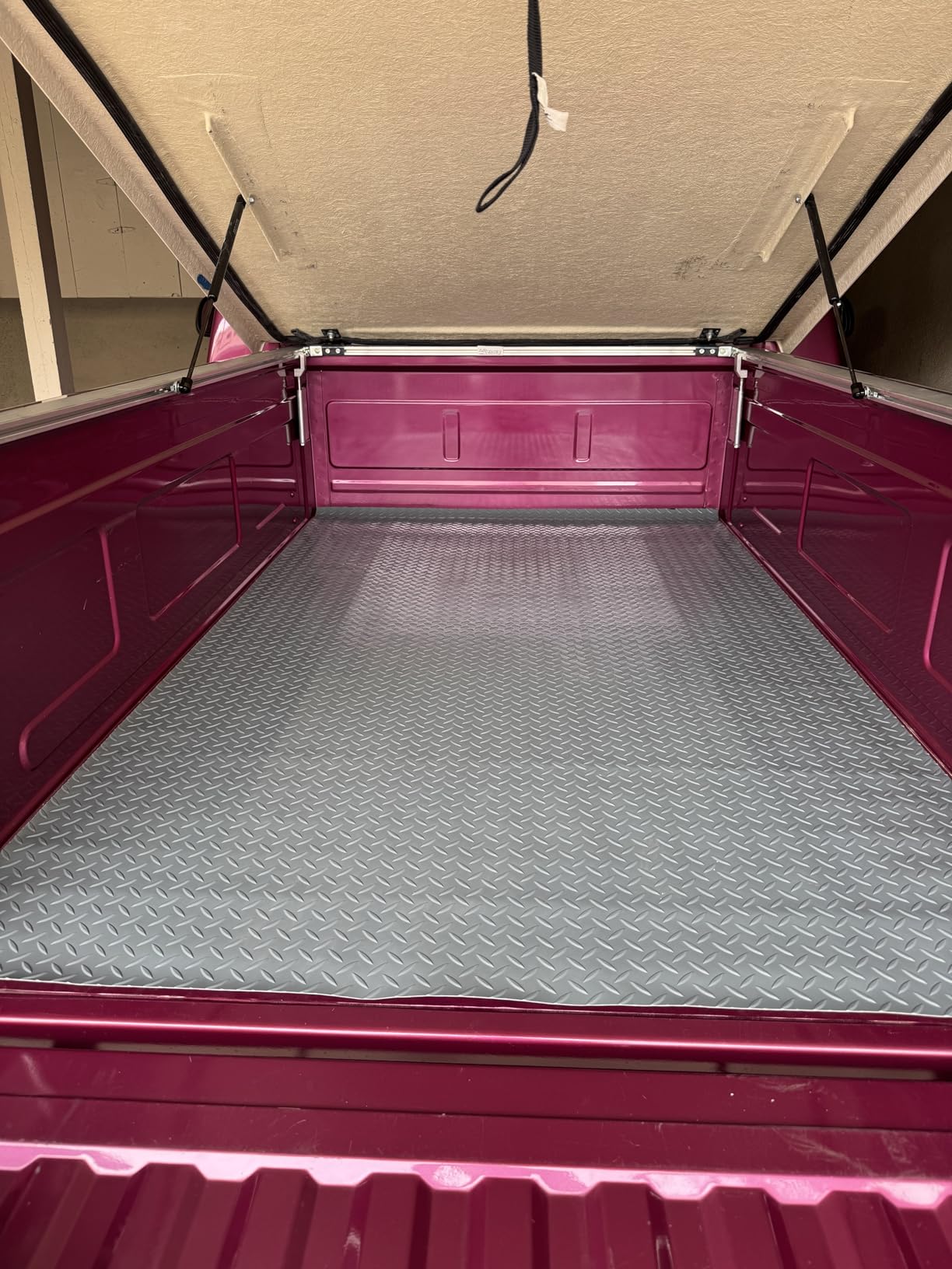 4x6FT Garage Floor Mat, 2.8mm Thickened Flooring Roll for Under Car, Golf Cart Parking Mat, Diamond Plate PVC Rubber Motorcycle Mat customer photo 1