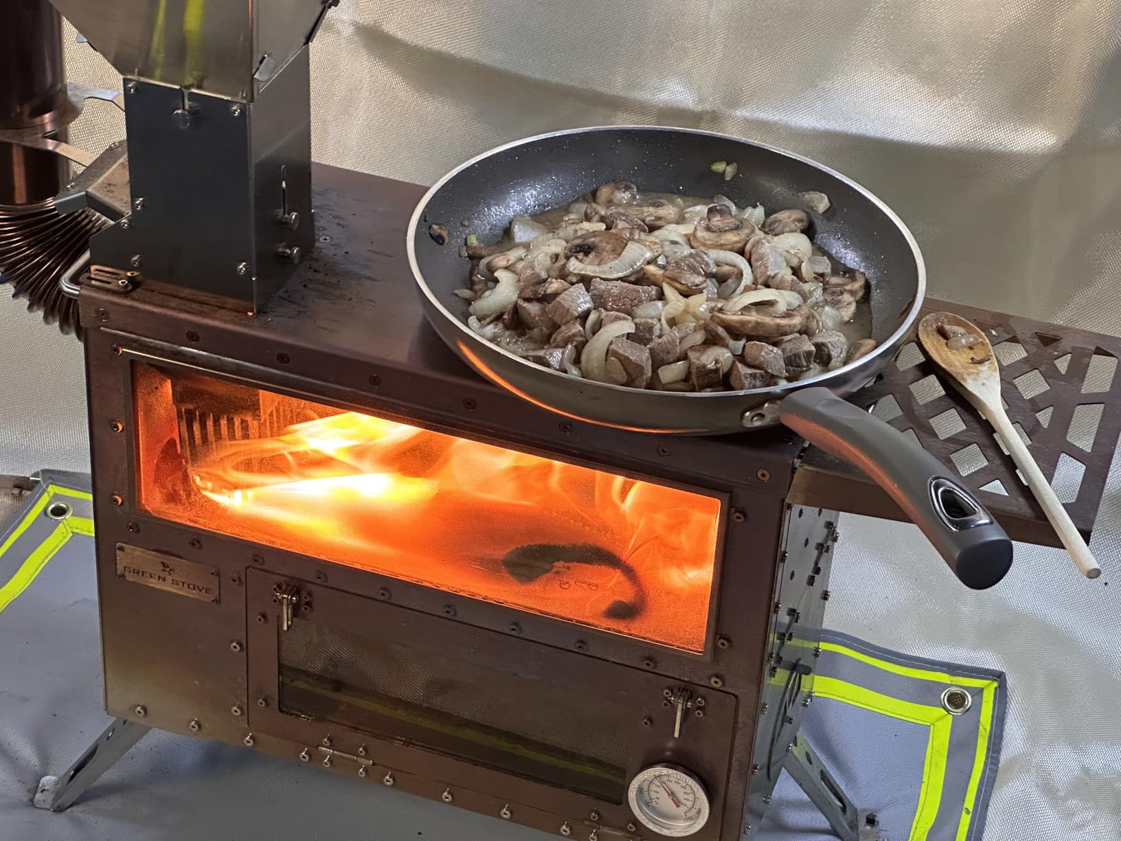 Greenstovehori 5 Max Outdoor Pellet Stove with Oven for Hot Tent Camping | Wood & Pellet Burning Stove with Stainless Steel Construction and Chimney Pipes Included customer photo 2