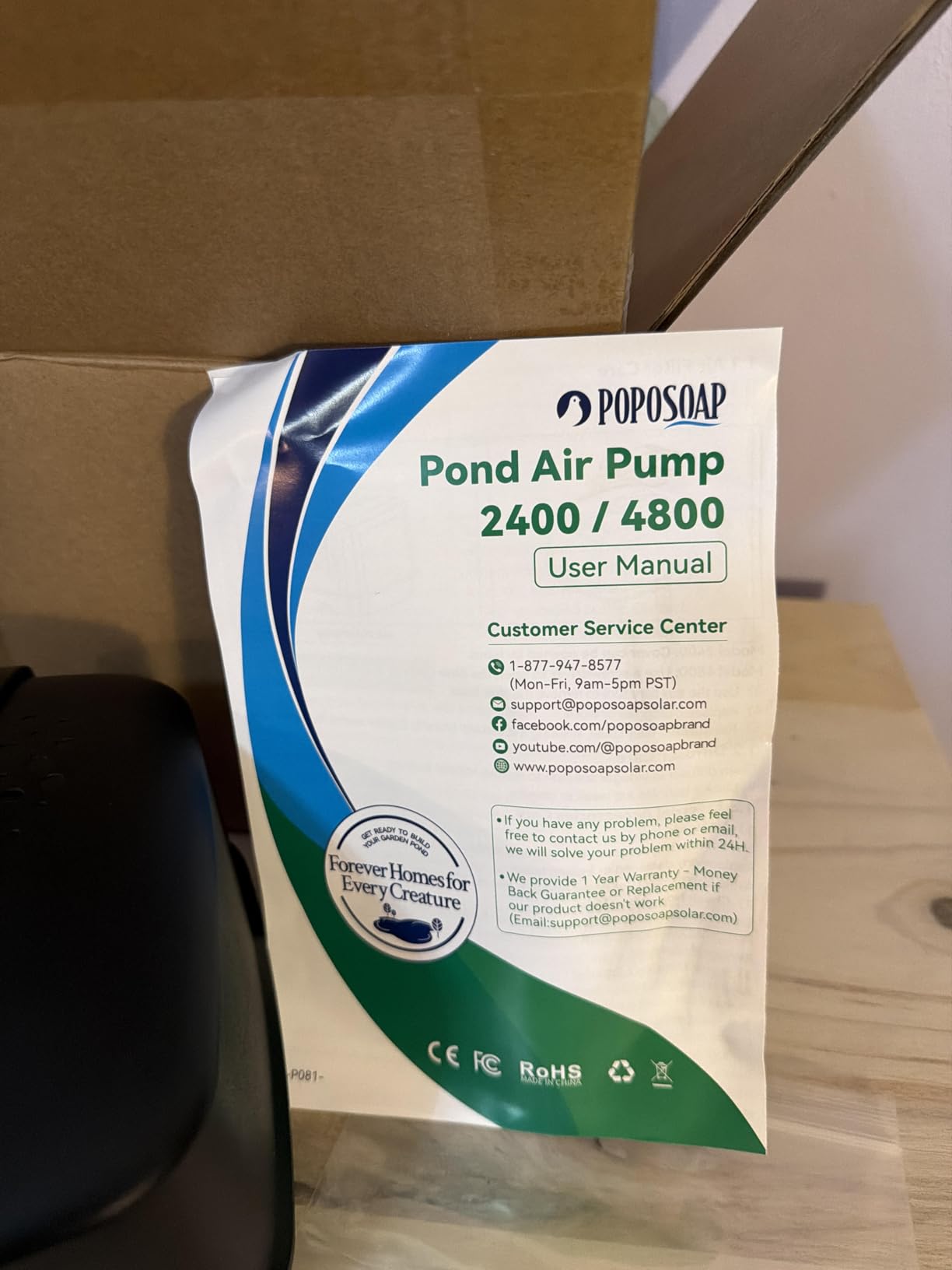 Pond Aerator, 640GPH High-Volume Pond Air Pump for 1000-3000 Gallon Ponds, Ultra-Quiet Septic Aerator IP65 Waterproof for Koi Pond, Water Garden, Fish Tank & Winter Ice Prevention P840 customer photo 2