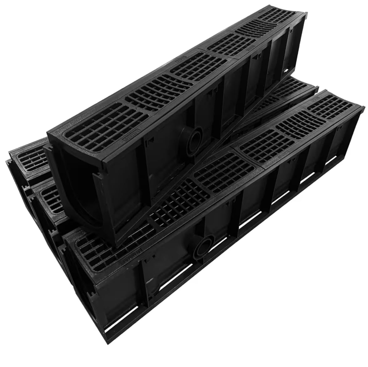 6 Pack 39.4x6.1x5.5in Driveway Channel Drain with HDPE Grate | B125 Deep Profile Heavy Duty Easy Cleaning Anti Corrosion Trench Ditch Drainage System Parking Lot Concrete Patio customer photo 1