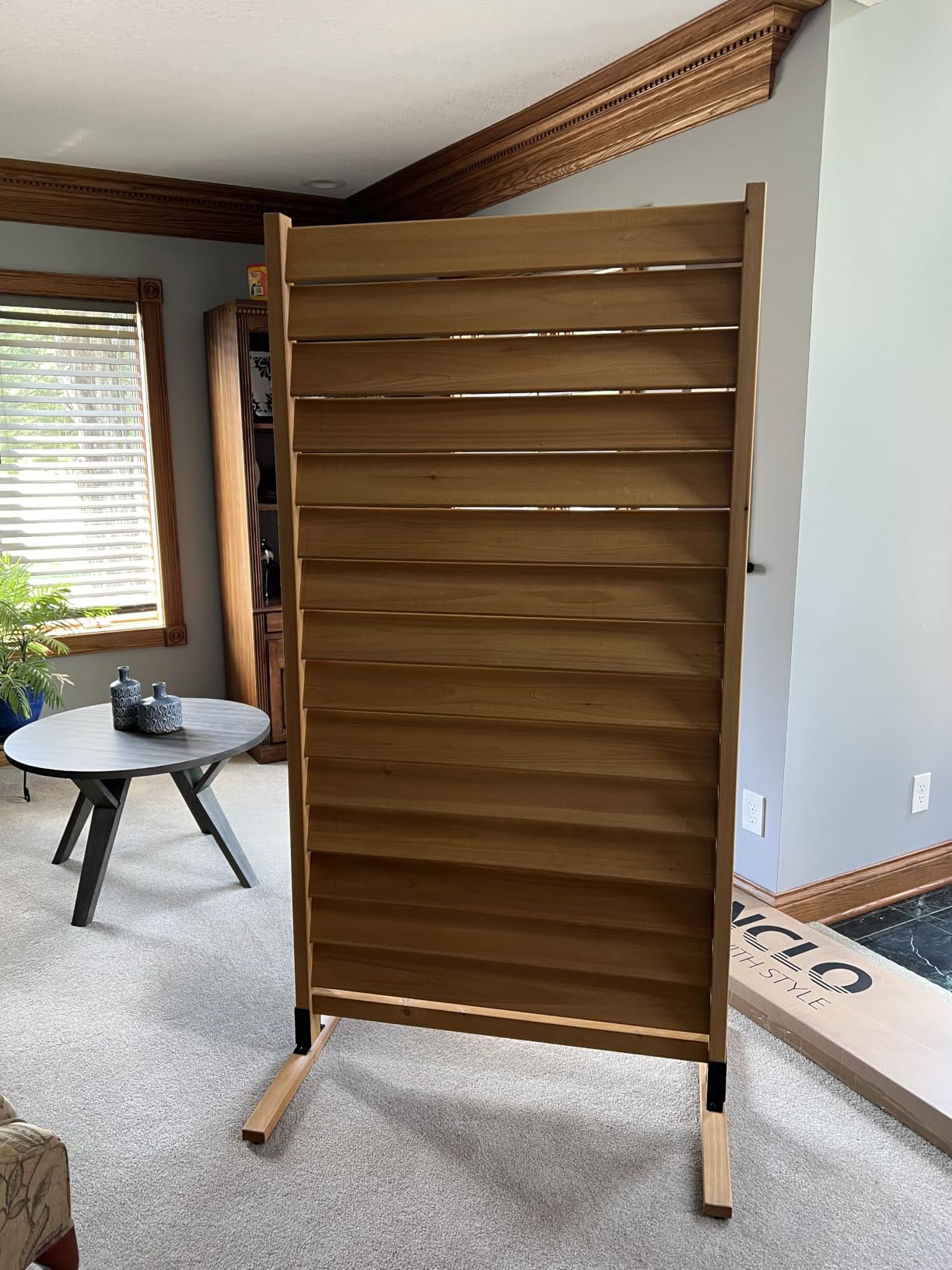Enclo Louvered Freestanding/Surface Mounted Privacy Screen, Cedar Wood | 6ftH x 3ftW customer photo 2