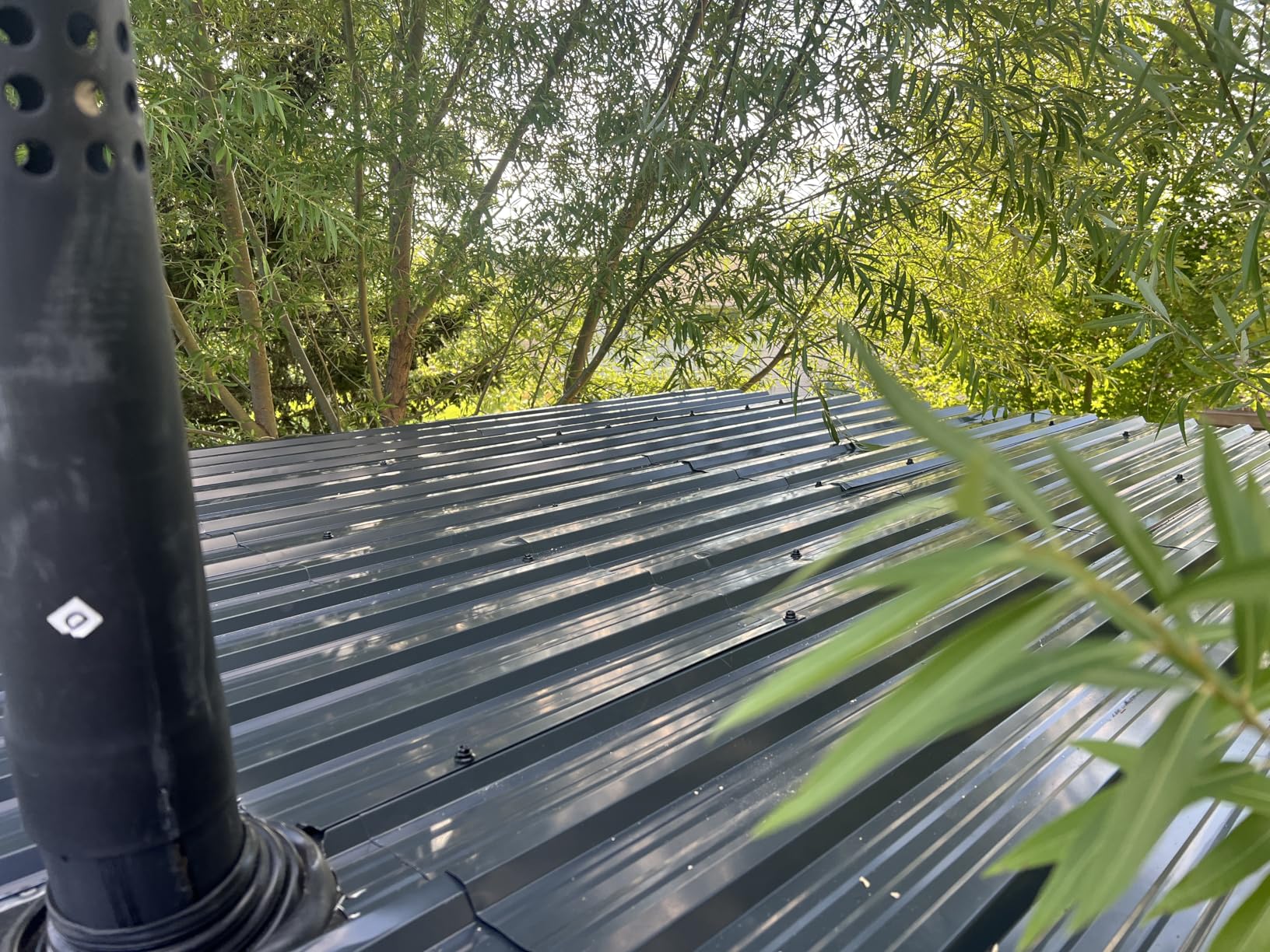 Metal Roofing Panels - 12Pcs Waterproof Heavy Duty Metal Roof Panels Corrugated Metal Siding for Roofs Carports Tool Sheds Patio Porch Pergola, Easy to Install Grey, 50.78x17.7in customer photo 1