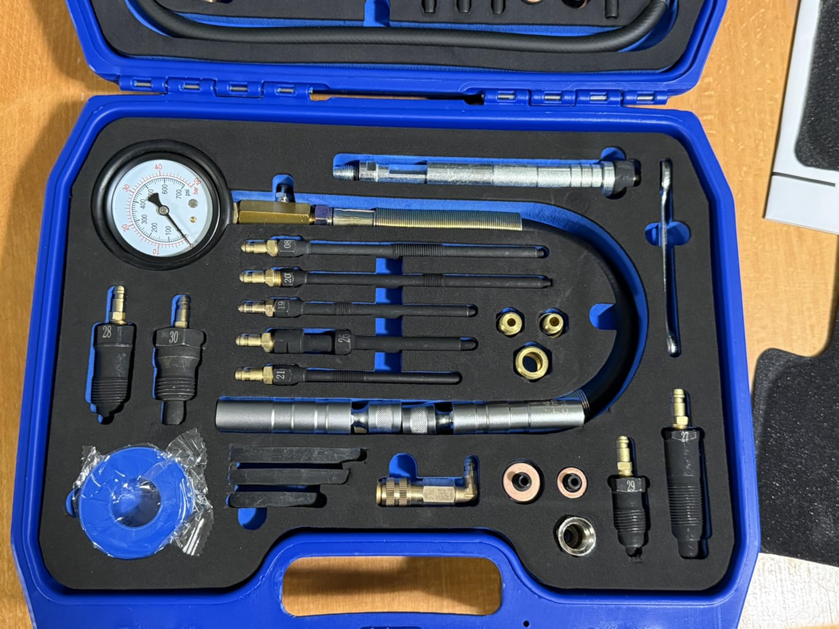 OMT 51pc Compression and Leakage Tester Kit for Petrol & Diesel Engines | Cylinder Leak Down Test Kit with Dual Pressure Gauge, Adapters, Hoses, & Quick Couplers for HDi, TDCi & PD Engines customer photo 1
