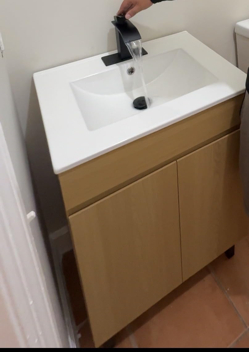 DWVO 36 Inch Bathroom Vanity with Sink | Bathroom Vanity Cabinet, Modern Bathroom Storage Vanity Includes Soft Closing Door, 2 Drawers & Drain customer photo 1