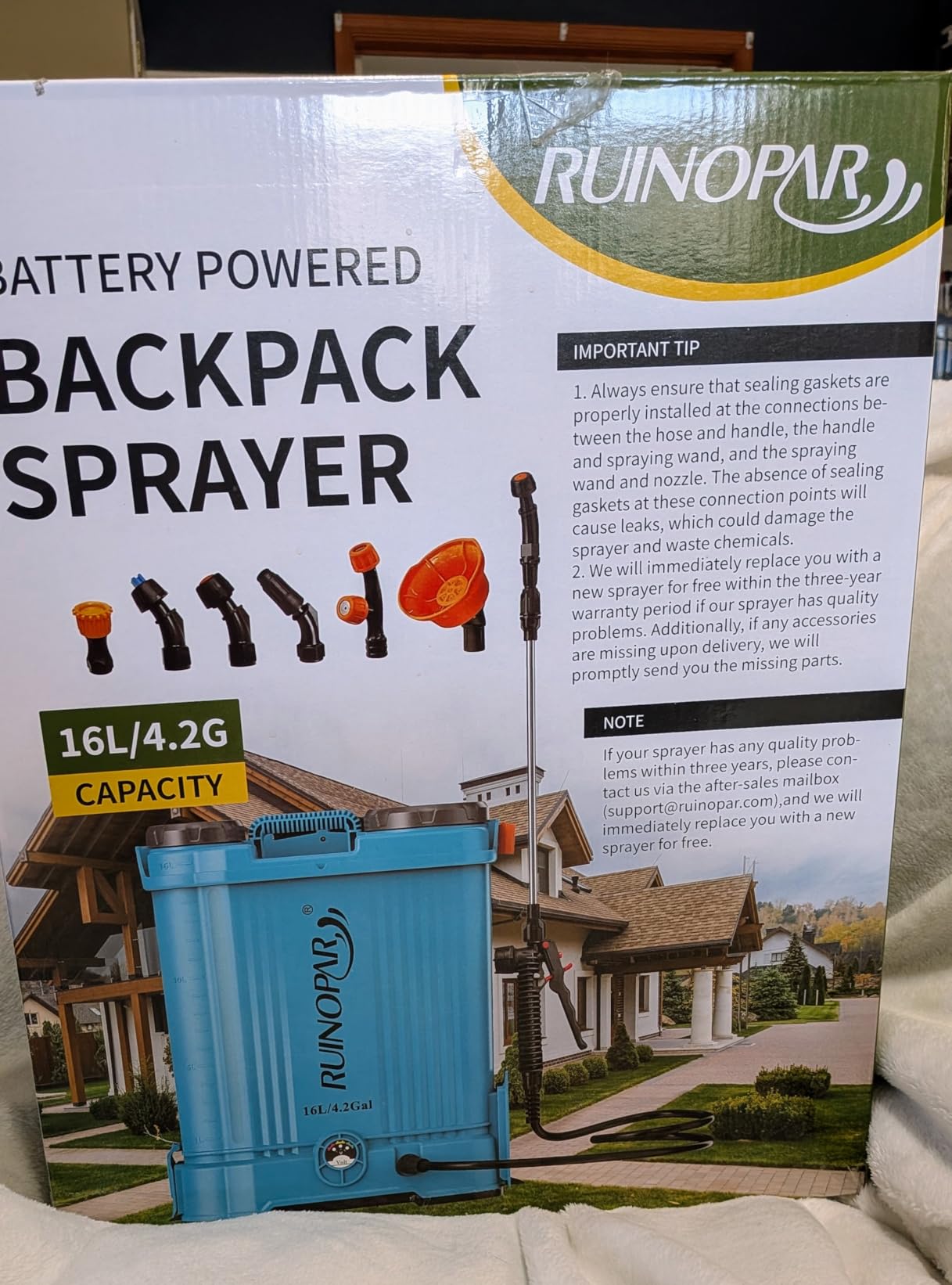 4 Gallon Battery Powered Backpack Sprayer with Auto-Mixing, Compatible with Makita 18V Battery, Dual 21V 2.6Ah Battery, 2 Spray Wands (Stainless & Fiberglass), 100 PSI Garden Sprayer for Lawn Care customer photo 2