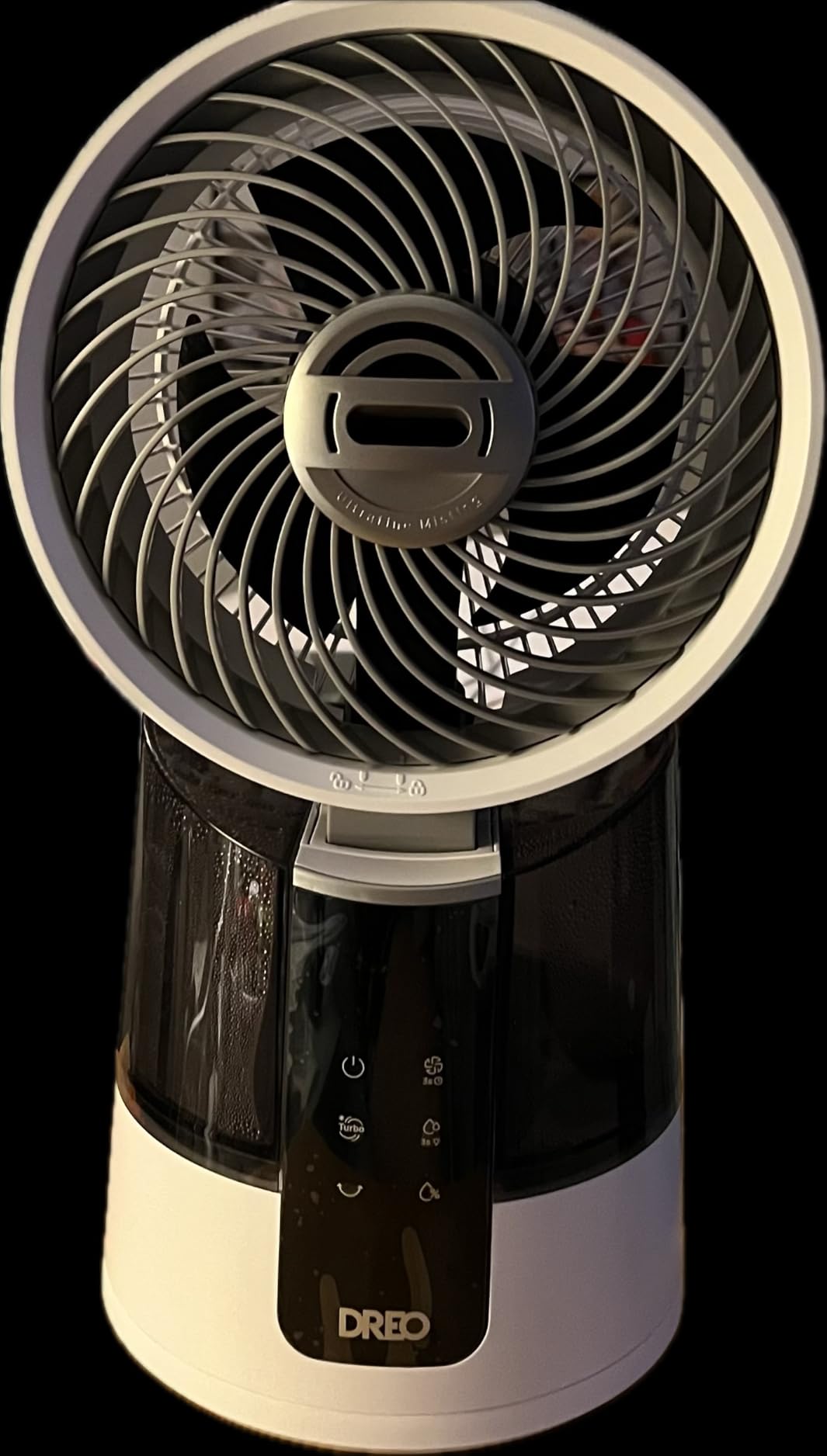 DREO TurboCool Misting Fan 516S, 5℉ Drop Cooling Fans that Blow Cold Air | 150°+30° Omni-directional Oscillating, Evaporative air cooler, 26 ft/s, Ultrafine Mist, 20dB, Remote & APP Control, Grey customer photo 1