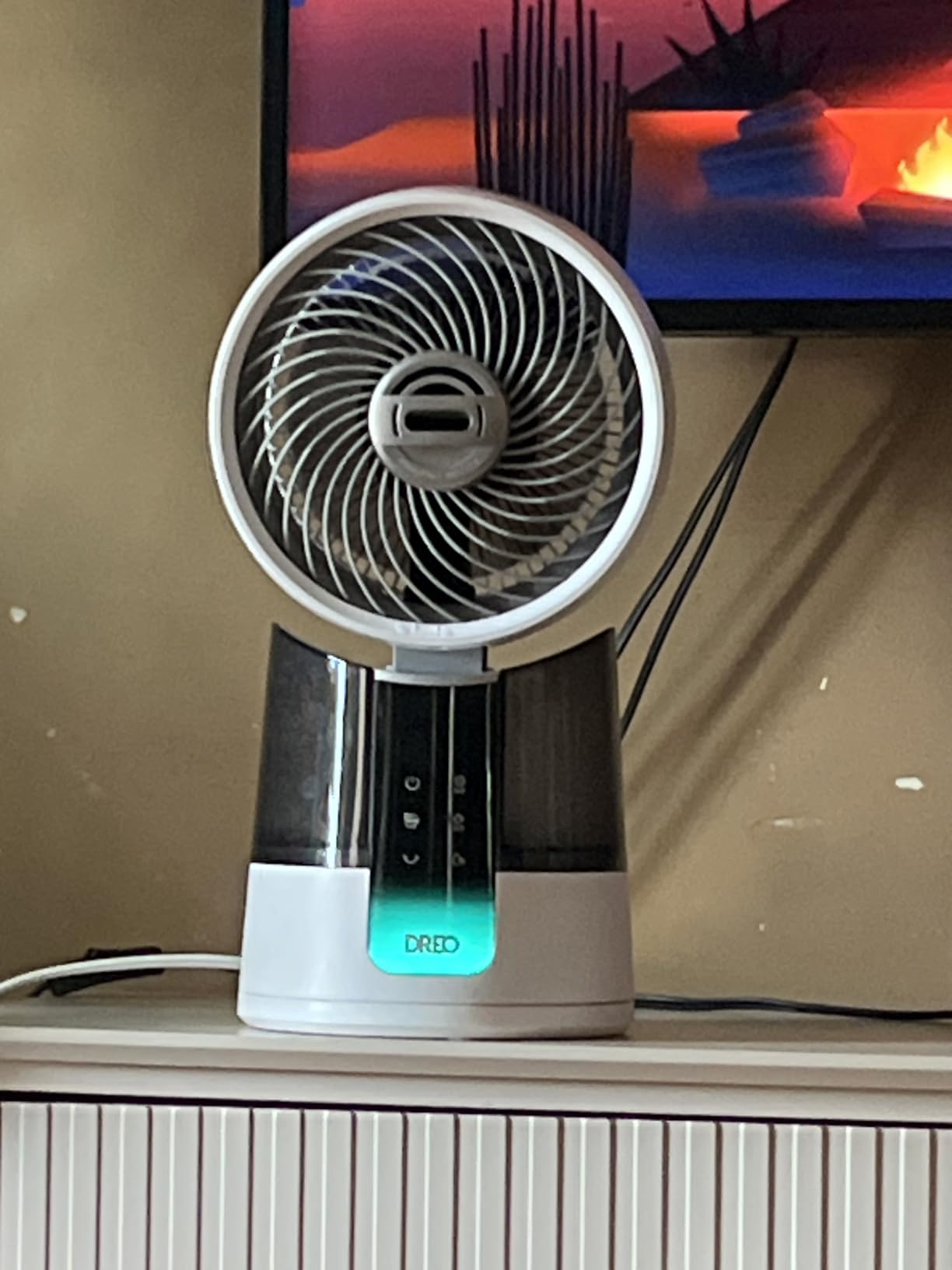 DREO TurboCool Misting Fan 516S, 5℉ Drop Cooling Fans that Blow Cold Air | 150°+30° Omni-directional Oscillating, Evaporative air cooler, 26 ft/s, Ultrafine Mist, 20dB, Remote & APP Control, Grey customer photo 2