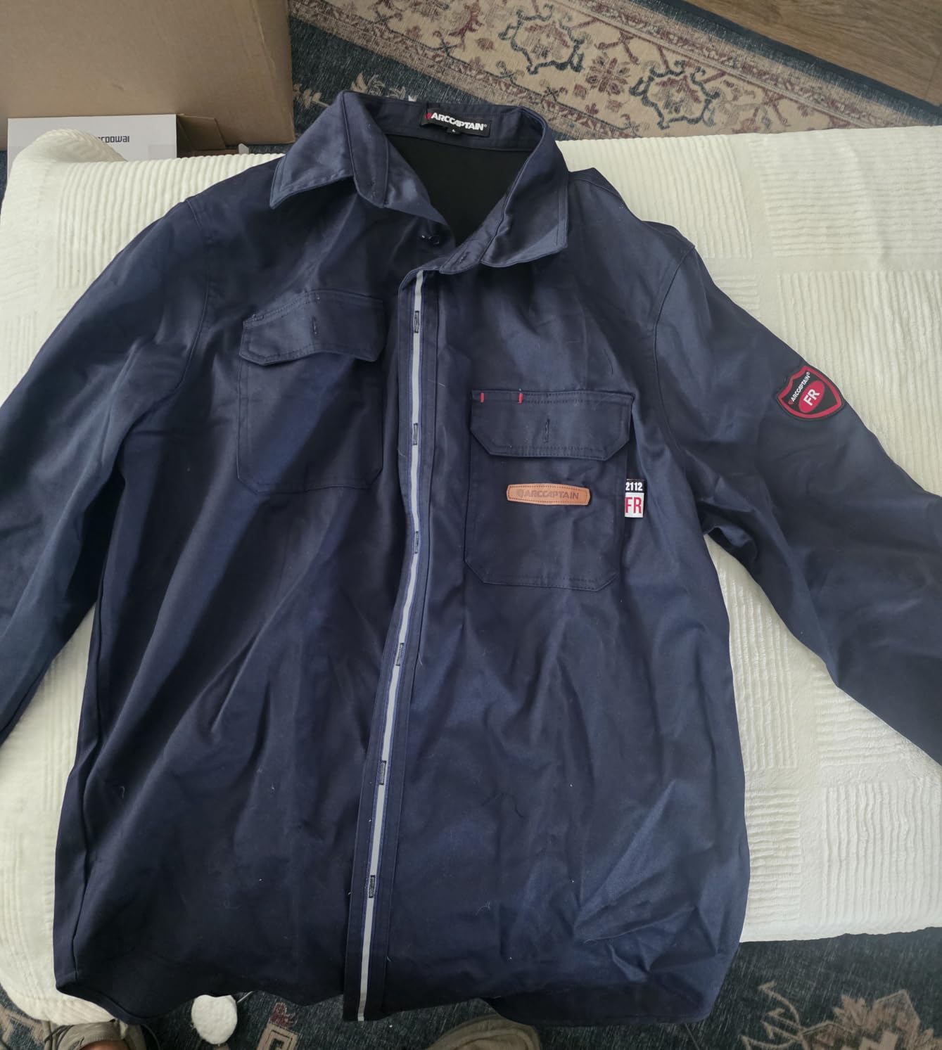 ARCCAPTAIN FR Welding Jackets, 9.5oz 100% Cotton with Vented Back | NFPA 2112 Certified, Reliable Spark Protection, Lightweight, Breathable, Reinforced Construction, for Daily Industrial Use customer photo 2