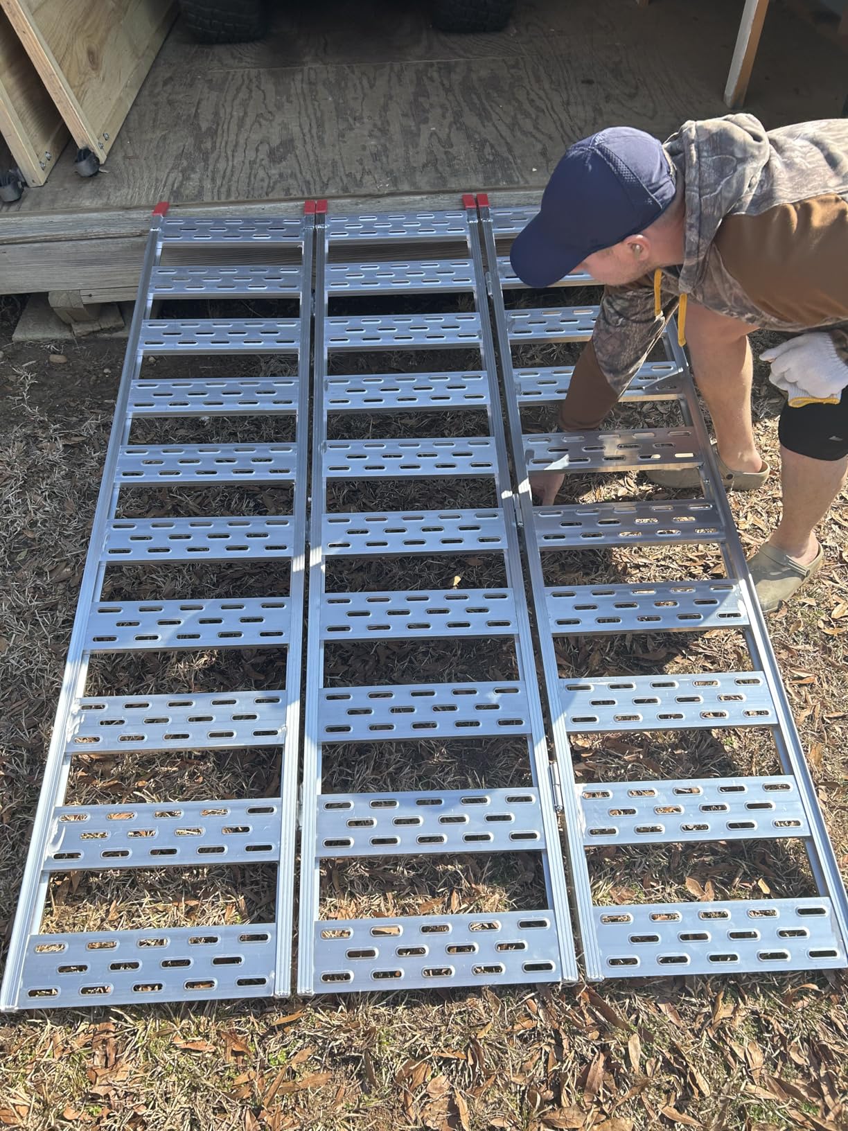 Ramps for Pickup Trucks, GarveeTech Aluminum ATV Ramps 1500 LBS Capacity, Tri-Fold Motorcycle Powersports Loading Ramps with Load Straps for Motorcycles, ATV/UTV, Lawn Mowers, Tractors, 76