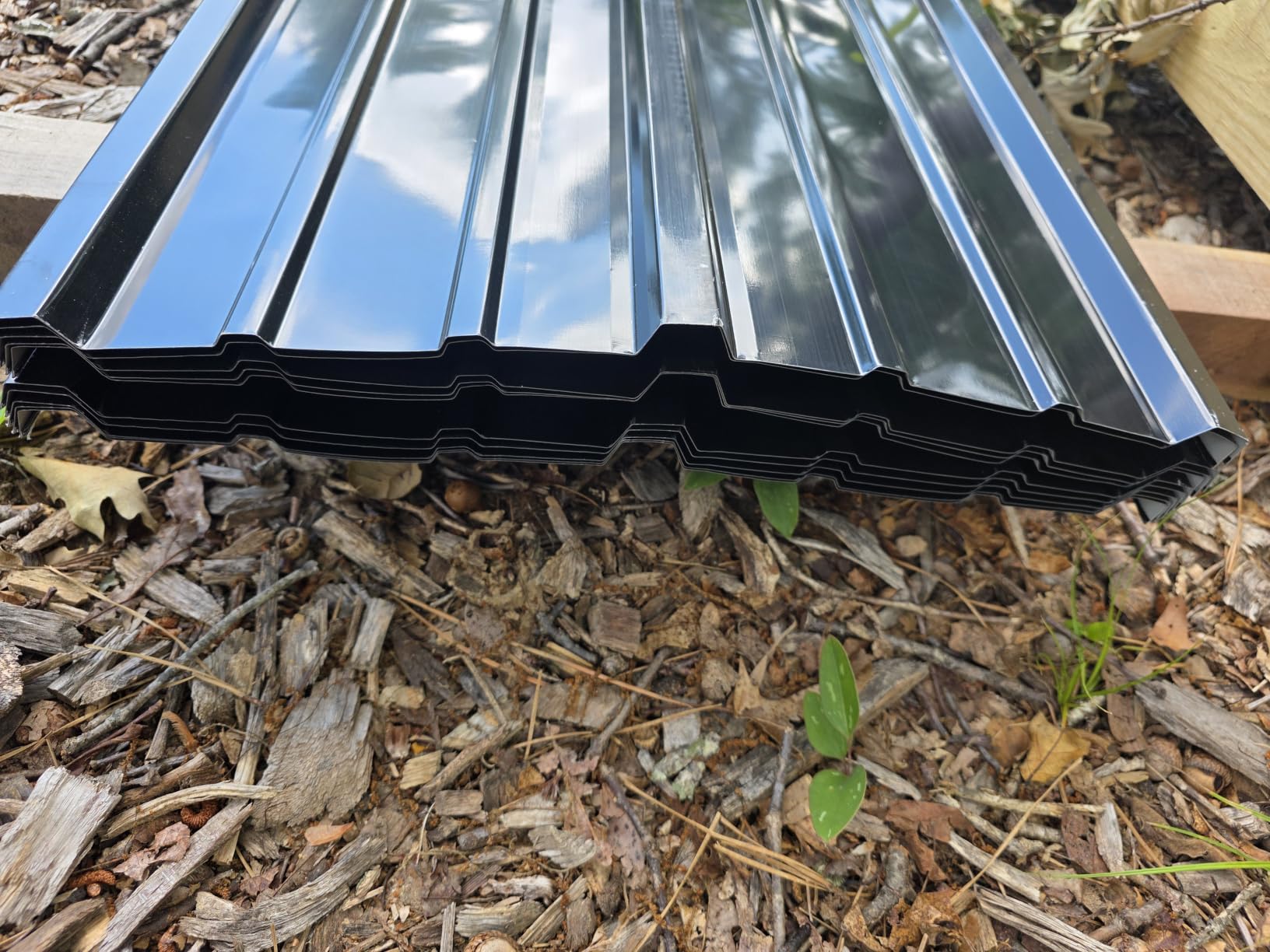 10 Pack Metal Roofing Panels, Corrugated Roof Panels, Black | Heavy Duty Galvanized Steel, Metal Siding for Garages Chicken Coop Sheds Stables Patio, Includes Screws customer photo 2