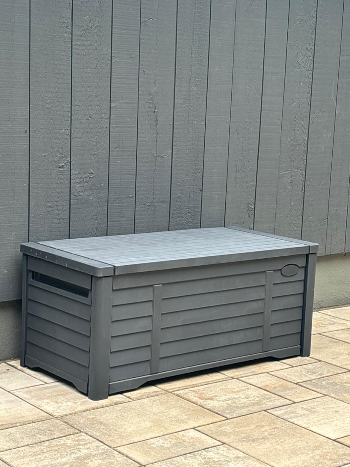 YITAHOME XXL 240 Gallon Large Outdoor Storage Deck Box for Patio Furniture | Outdoor Cushions, Garden Tools and Sports/ Pools Equipment, Weather Resistant Resin, Lockable (Dark Gray) customer photo 2