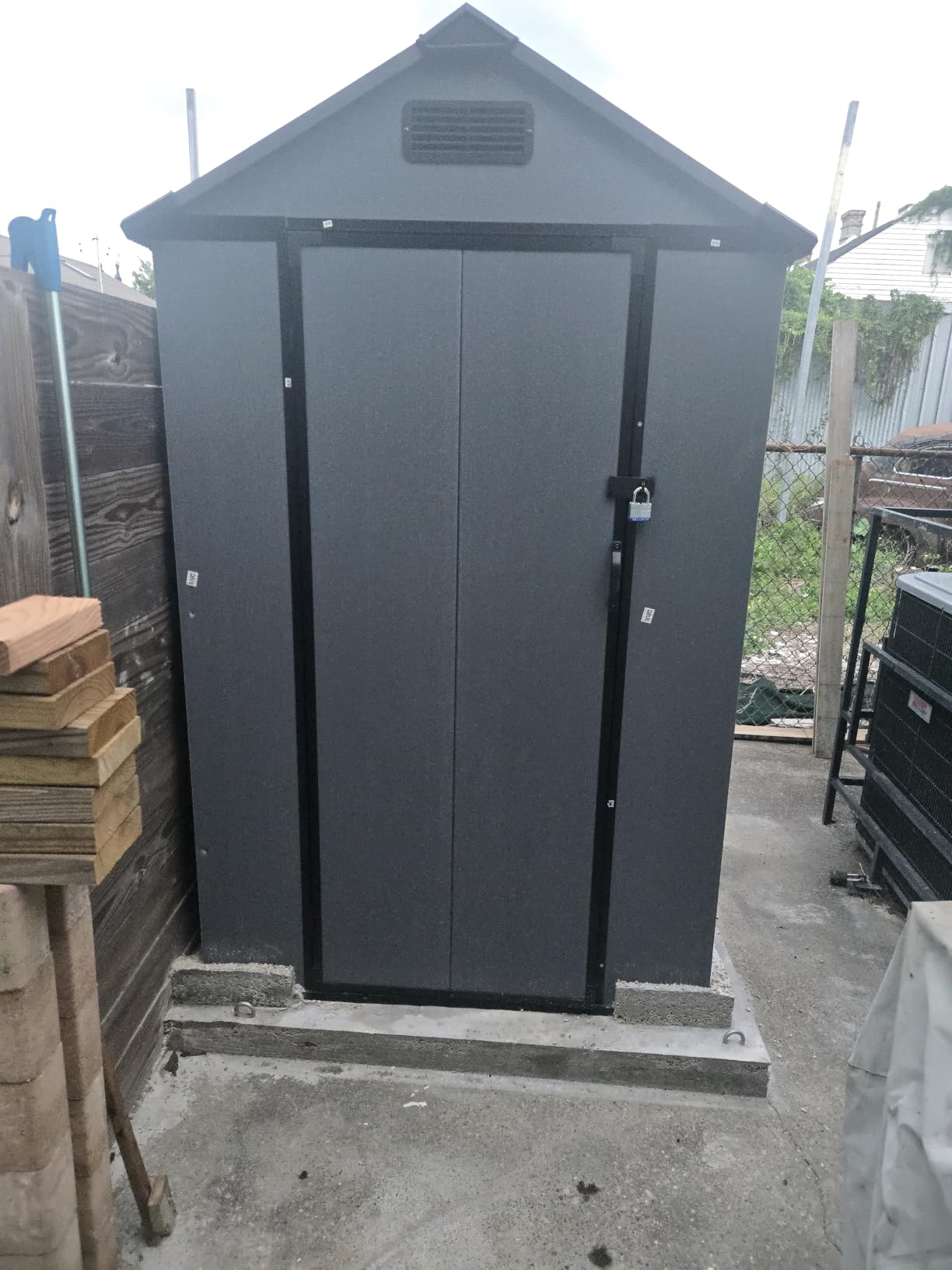 Aoxun 4x6 FT All-Weather Resin Storage Shed with Reinforced Floor, Lockable Door, Window and Vent customer photo 1