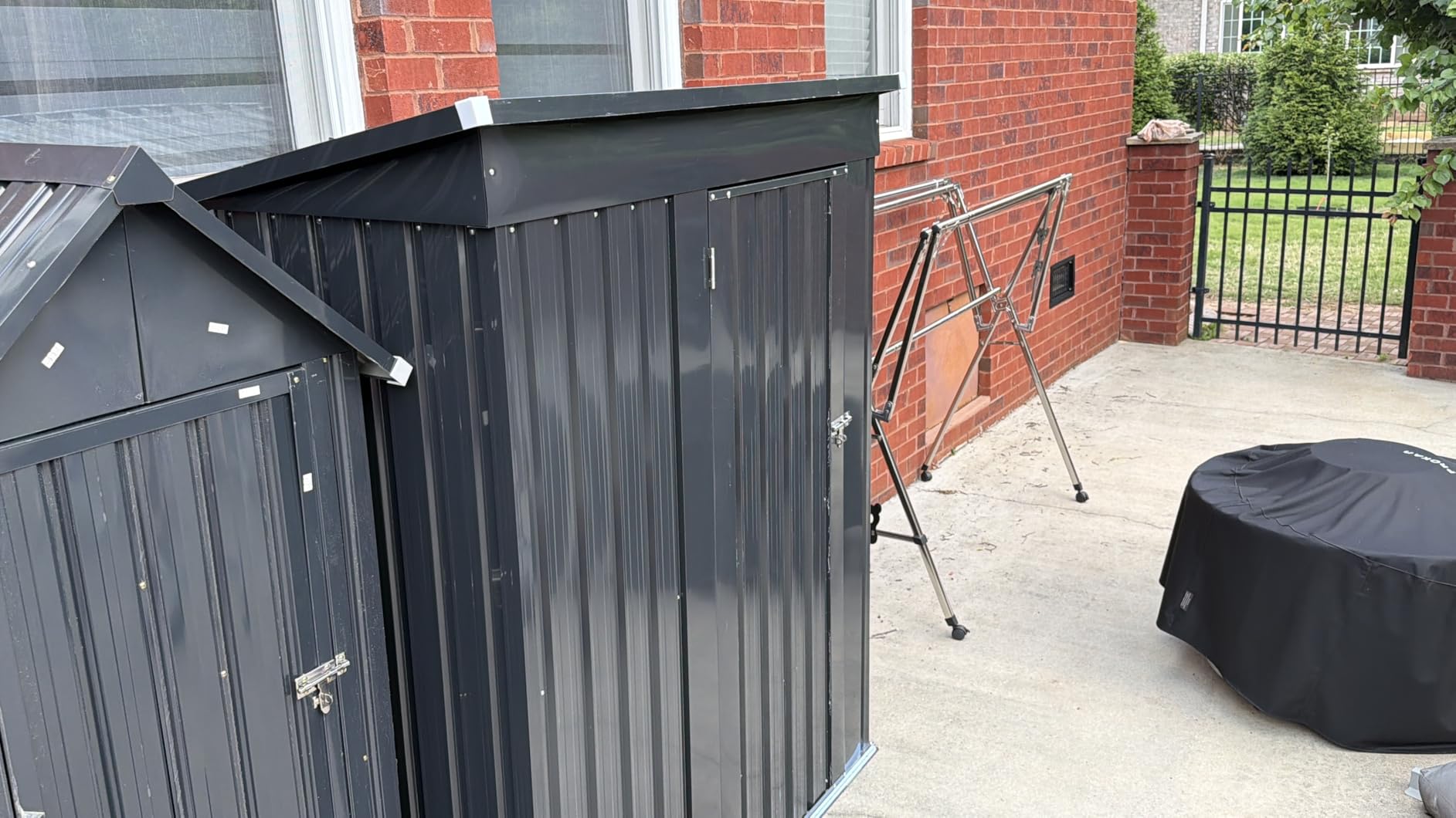 12x18 FT Outdoor Storage Shed, Metal Garden Shed with Lockable Door & Sloped Roof, Large Waterproof Utility Tool Shed for Backyard, Garden, Patio, Lawn, Black customer photo 2
