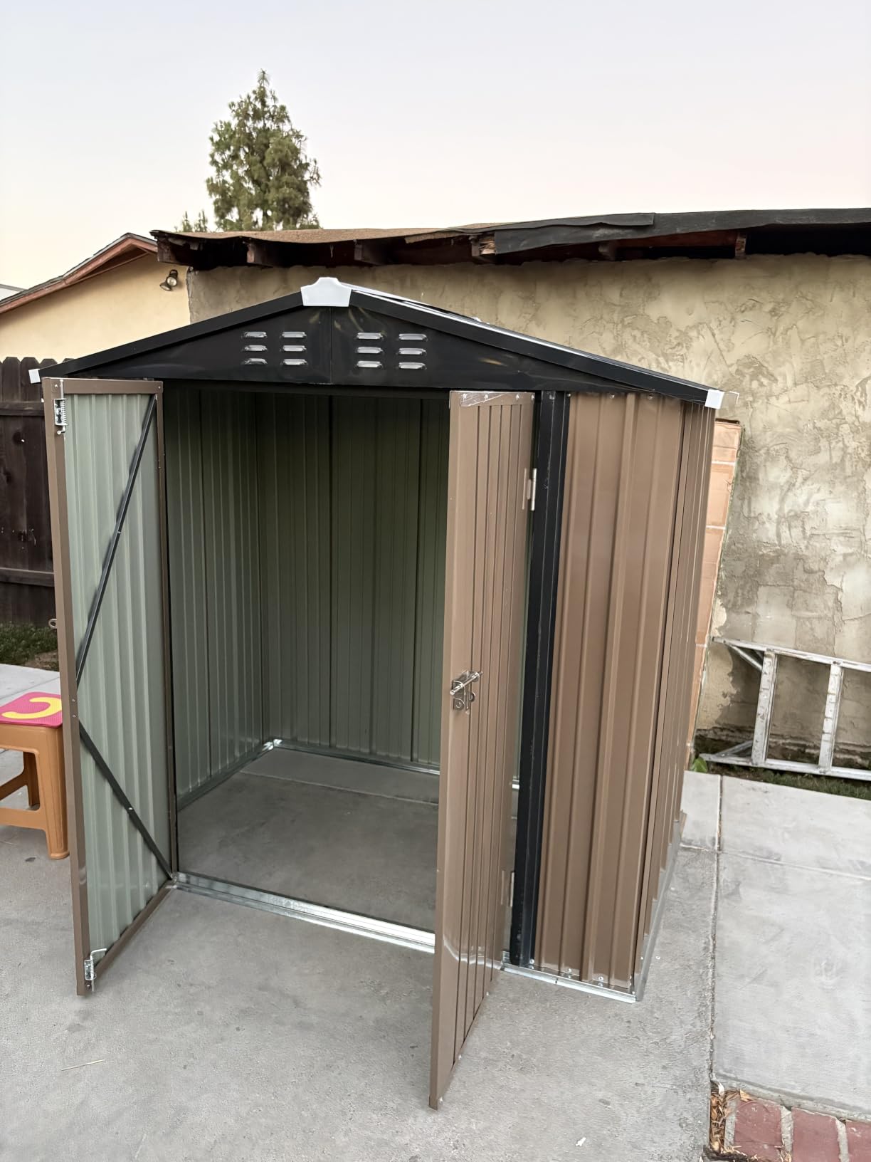 Patiowell 10 x 12 FT Outdoor Metal Storage Shed, Heavy-Duty Shed Storage with Lockable Doors and Steel Frame, Utility Tool Outside Large Storage Shed for Garden, Patio, Backyard, Gray customer photo 2
