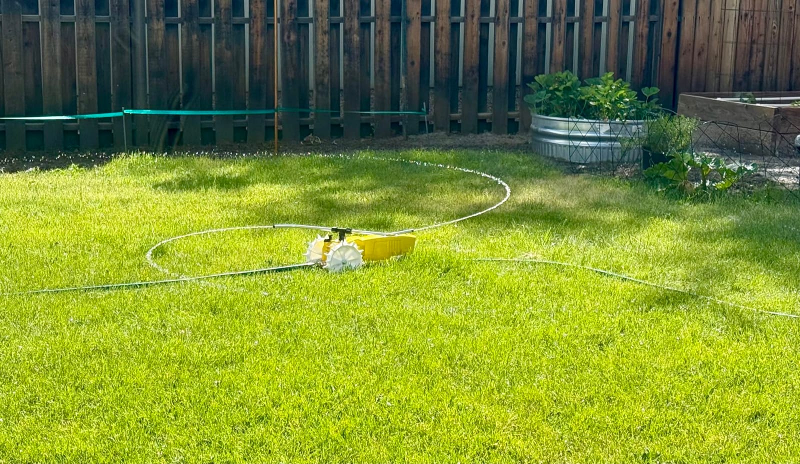 Nelson Rain Train 13,500 Square Feet Cast Iron Outdoor Lawn Traveling Water Sprinkler for Yard, and Garden, with Auto Shut Off, Yellow | Auto Shut-Off, Adjustable Spray Arms, Large Lawn Irrigation, Durable Cast Iron Build for Garden & Yard customer photo 2
