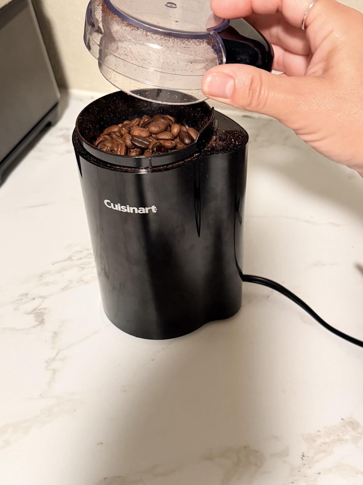 Cuisinart Coffee Grinder, One Touch Control Coffee Bean Grinder with Stainless Steel Bowl and Blades, 2.5 oz/70g Capacity Enough for 12 Cups, On/Off Switch with Safety Interlock, DCG-20BKN, Black customer photo 2