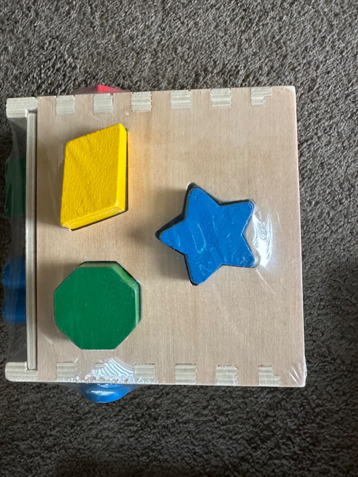 Melissa & Doug Shape Sorting Cube - Classic Wooden Toy With 12 Shapes | 13 Piece Set, Wooden Shape Sorter, 12 Shapes, Shape & Color Matching, Montessori, Toddler Learning Toys for Kids, Ages 2+ customer photo 1