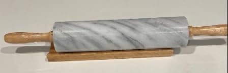 Fox Run Polished Marble Rolling Pin with Wooden Cradle, 10-Inch Barrel, White customer photo 1