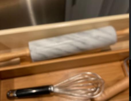 Fox Run Polished Marble Rolling Pin with Wooden Cradle, 10-Inch Barrel, White customer photo 2