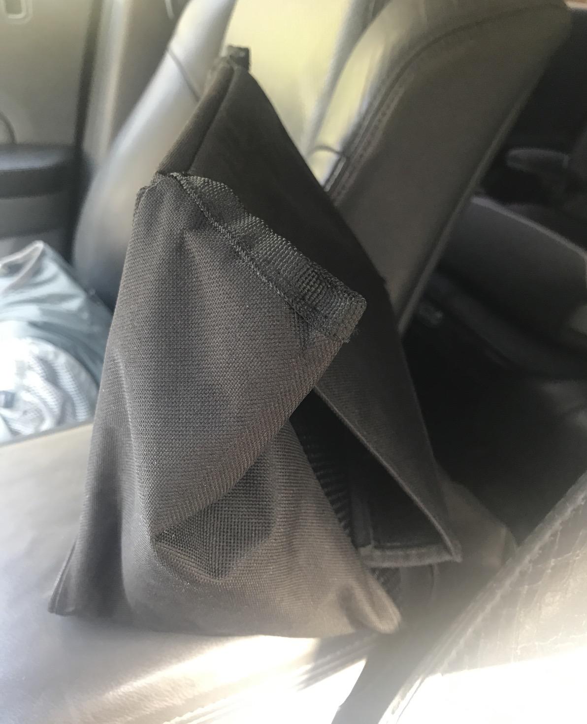 Weighted Car Trash Can with Lid, Storage Pocket and Leakproof Liner | High Road's Behind Console Car Garbage Can With Bottom Weight, Floor Grips and Removable Easy-Clean Insert customer photo 2