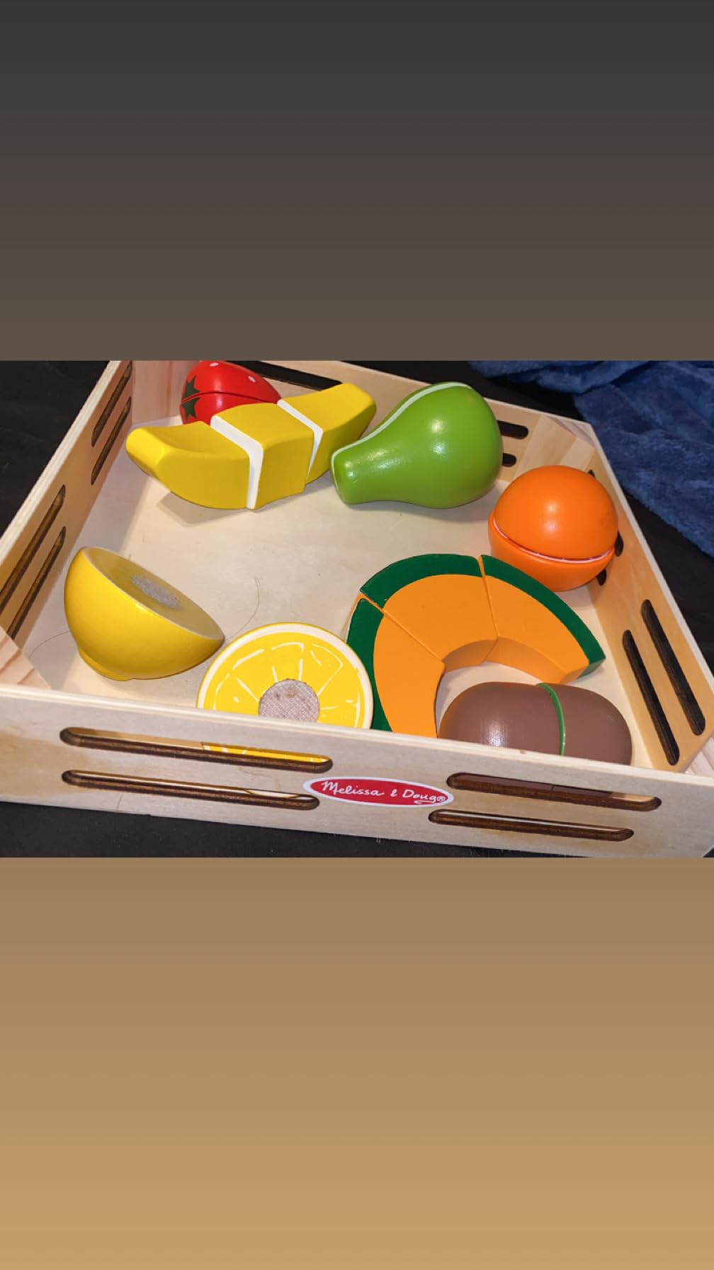 Melissa & Doug Wooden Cutting Fruit Toy Food Set & Pretend Play Kitchen Accessories, Preschool Learning Toys for Girls & Boys 3+ customer photo 2
