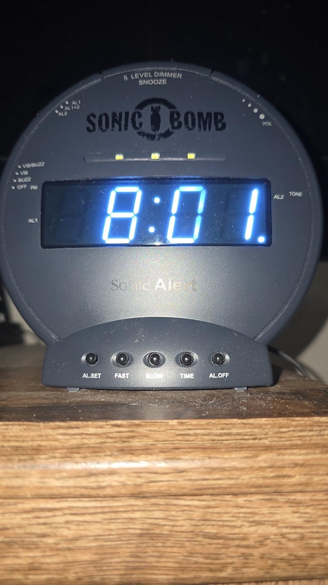 Sonic Bomb Dual Extra Loud Alarm Clock with Bed Shaker, Black | Sonic Alert Vibrating Alarm Clock Heavy Sleepers, Battery Backup | Wake with a Shake customer photo 1
