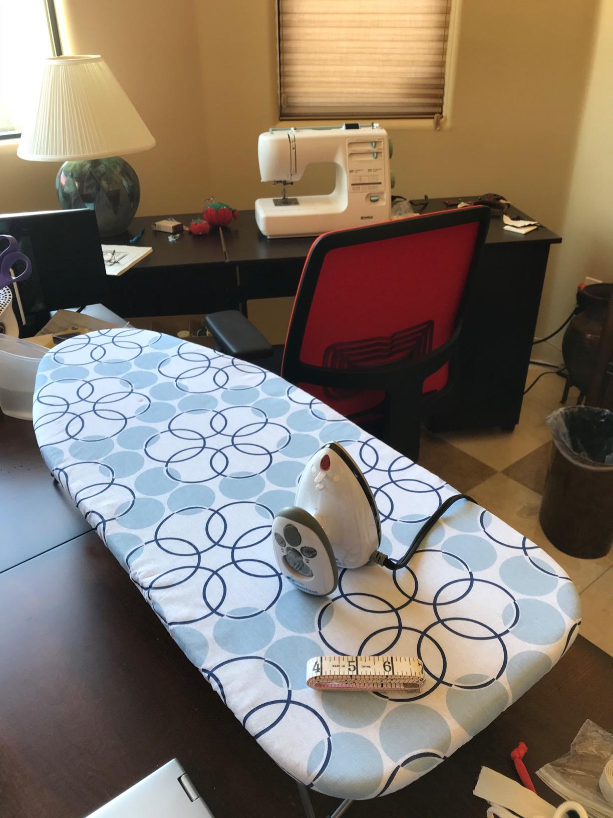 Household Essentials 122101 Small Tabletop Ironing Board with Folding Legs - Magic Rings Cover and Pad, Blue Rings customer photo 2