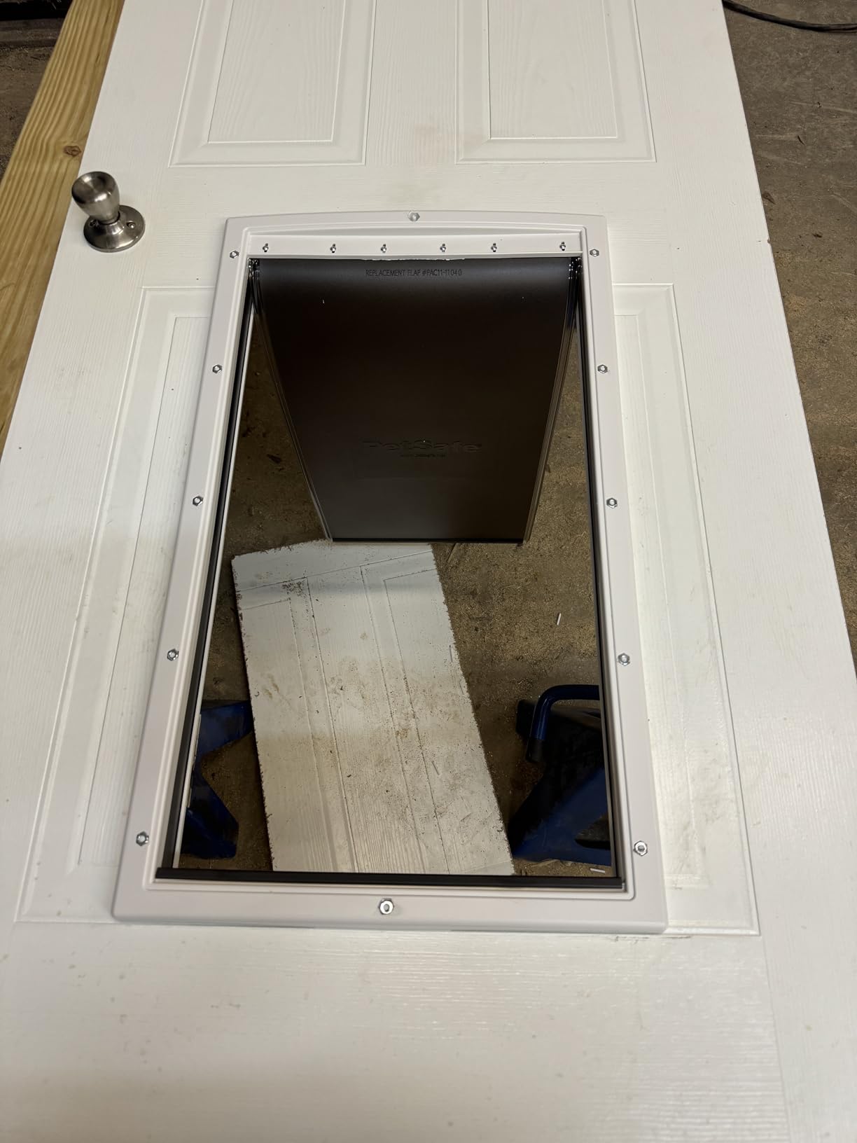 PetSafe Plastic Dog & Cat Door, Pets Up to 40 lb, Paintable, Medium, Flap Opening 8 1/8 in W x 12 1/4 in H, Snap-on Closing Panel, Easy DIY Install customer photo 1
