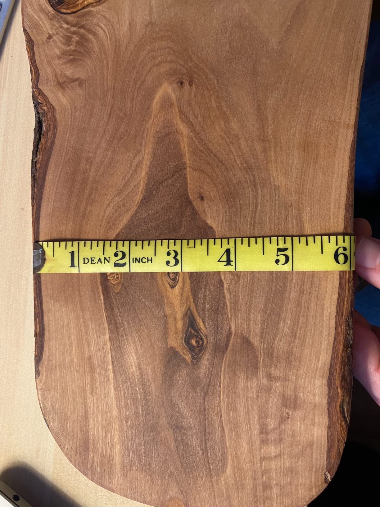 Naturally Med - Olive Wood Cutting Board/Cheese Board - 14 inch. Olive wood board for cheese, cutting, kitchen, charcuterie. Handcrafted, artisan product. customer photo 2