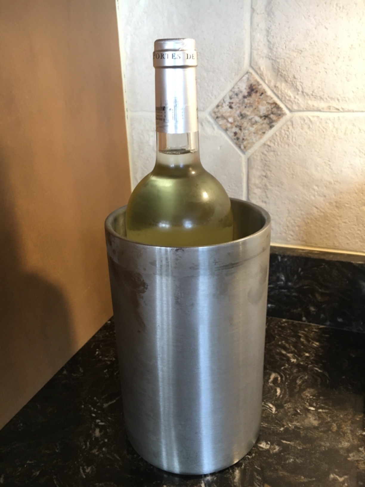 OGGI Stainless Steel Double Wall Wine Cooler - Insulated Tabletop Wine Chiller for White Wine & Champagne, Fits Most Standard Sized Bottles customer photo 1