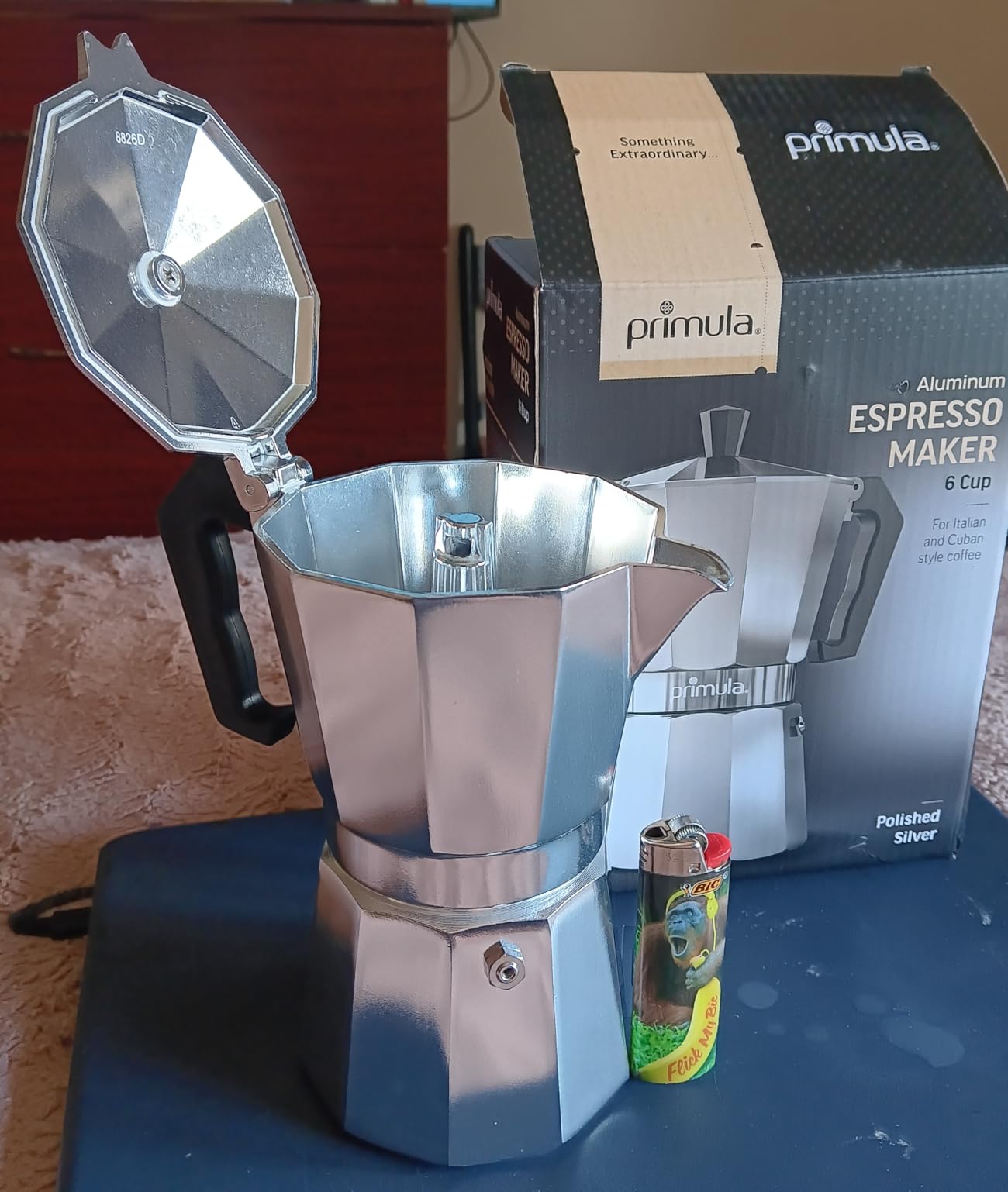 Primula Classic Stovetop Espresso and Coffee Maker, Moka Pot for Italian and Cuban Café Brewing, Greca Coffee Maker, Cafeteras, 6 Espresso Cups, Silver customer photo 2