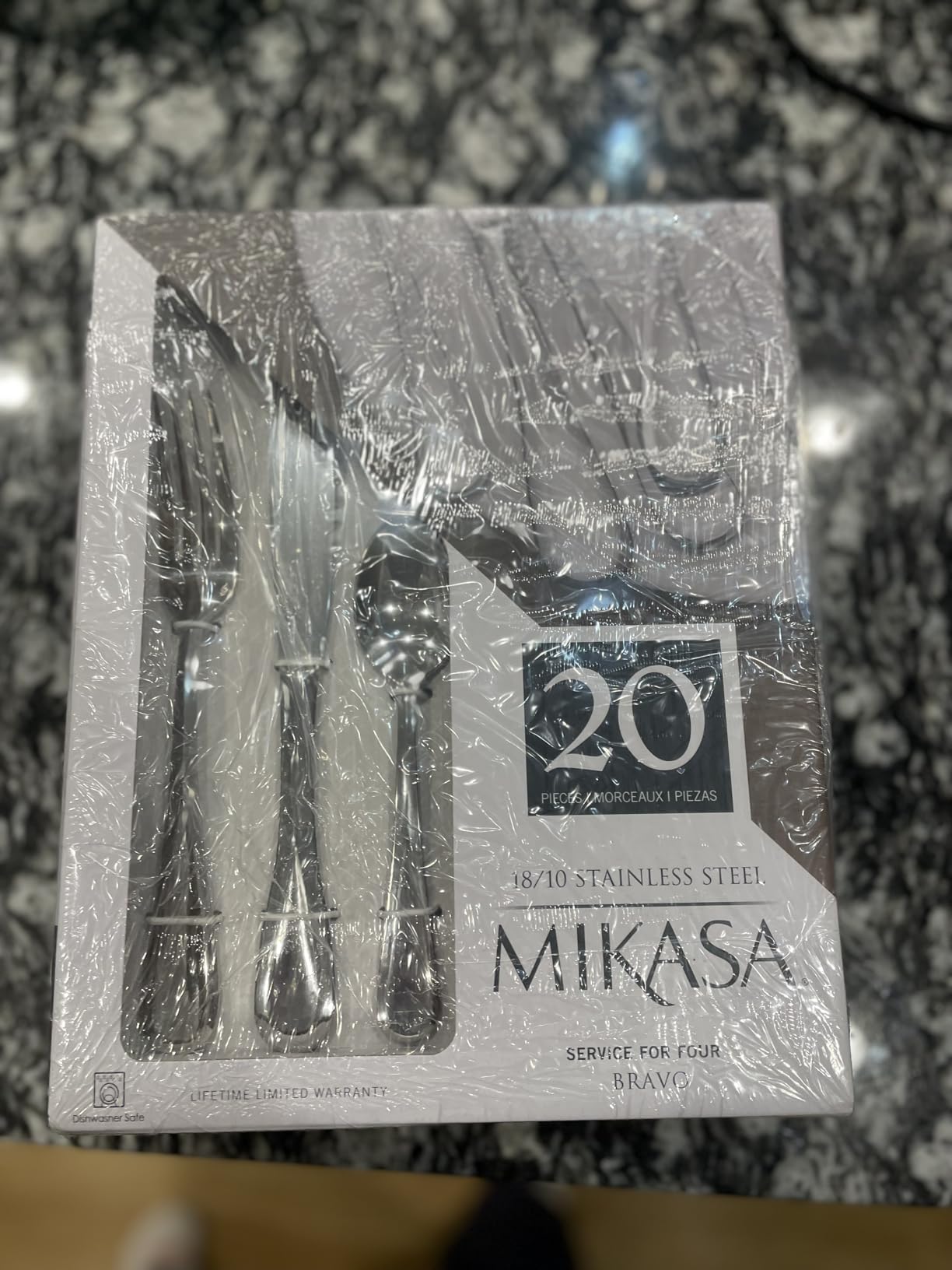 Mikasa Bravo 65-Piece Flatware Set, Service for 12, 18/10 Stainless Steel Silverware with Mirror Finish, Includes 5 Serving Utensils, Dishwasher Safe customer photo 2
