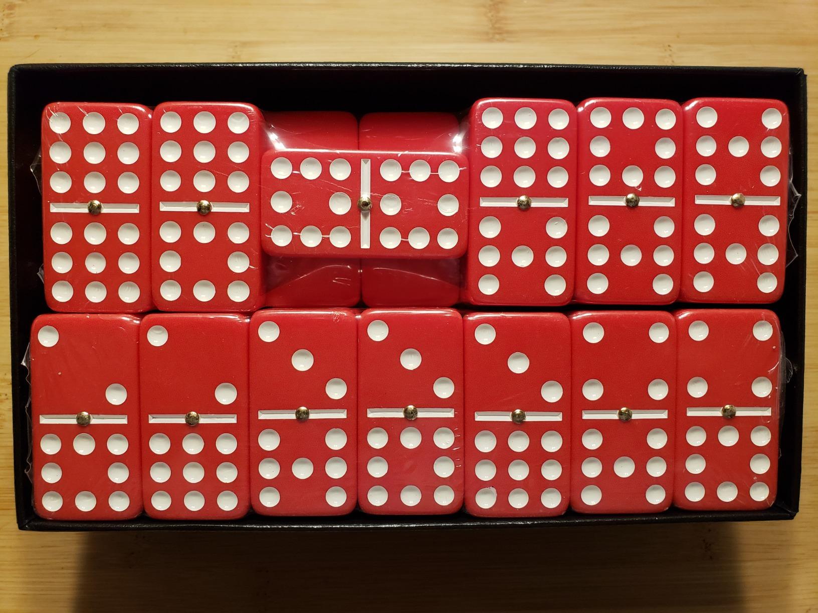 Marion Double 9 Domino Set (55 Tiles) Jumbo Tournament Professional Size with Spinners in Dovetailed Sheesham Wood Box (Black) customer photo 2