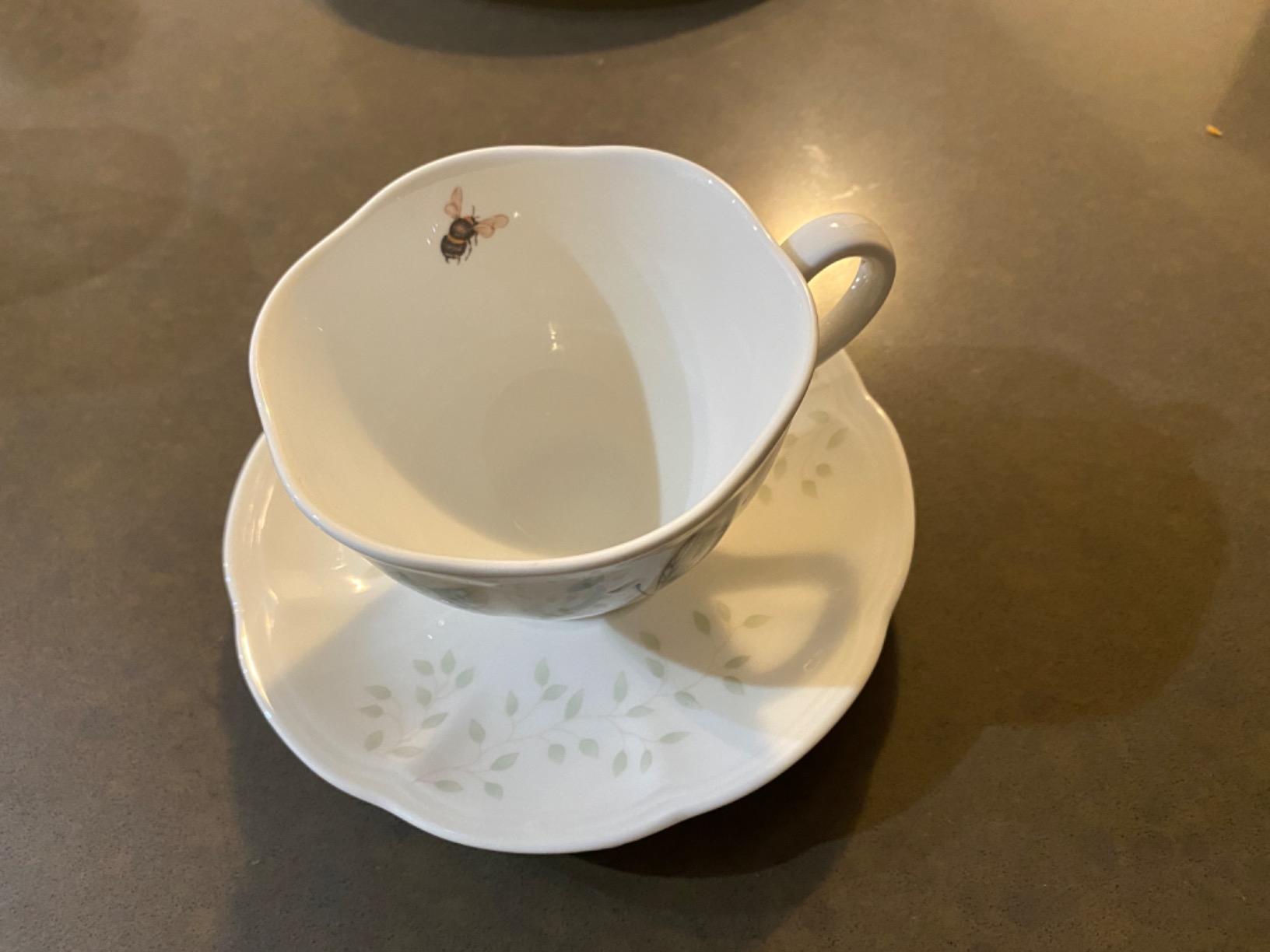 Lenox Butterfly Meadow Blue Porcelain Tea Cup and Saucer Set customer photo 2